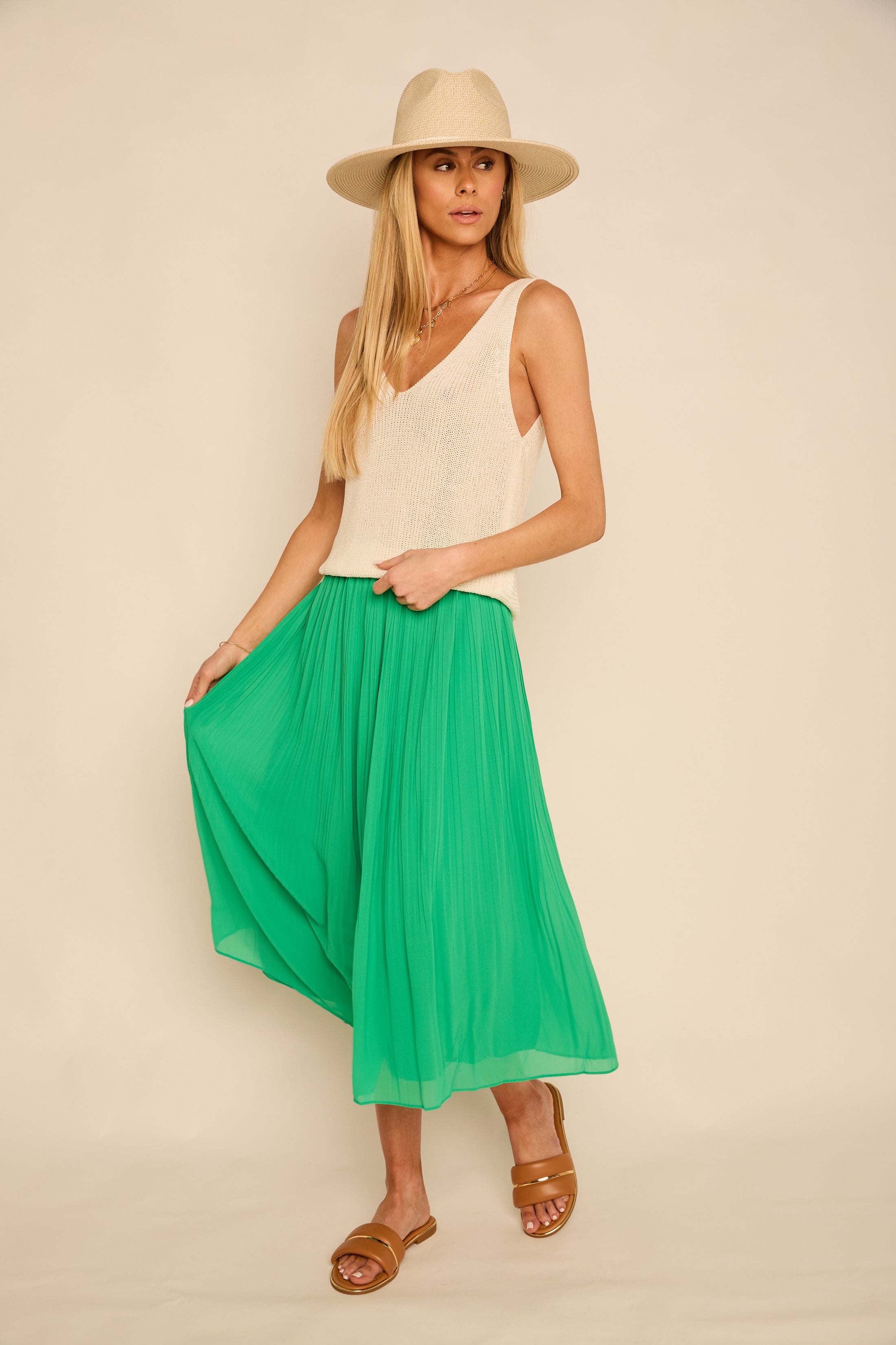 Sunny Pleated Midi Skirt