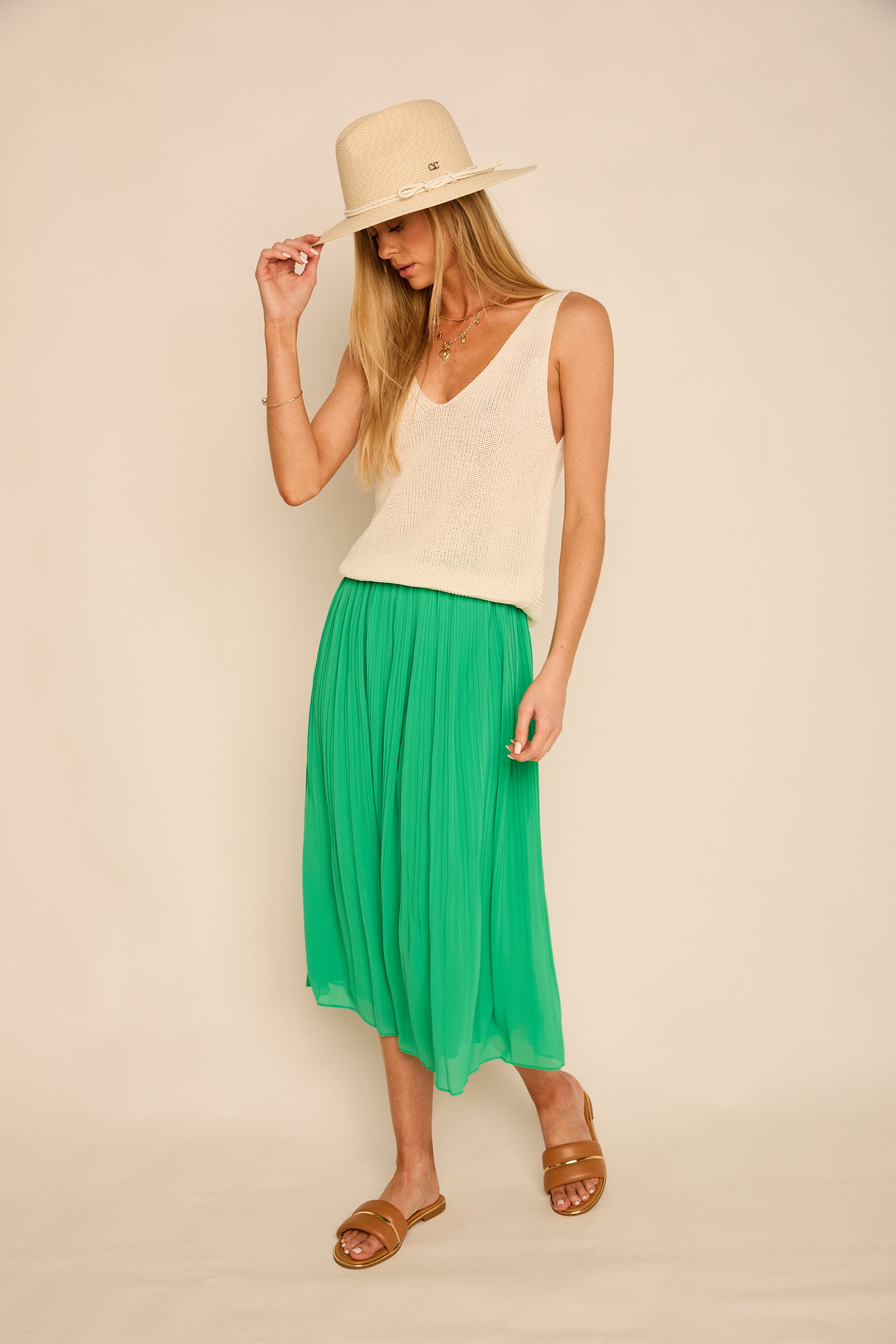 Sunny Pleated Midi Skirt