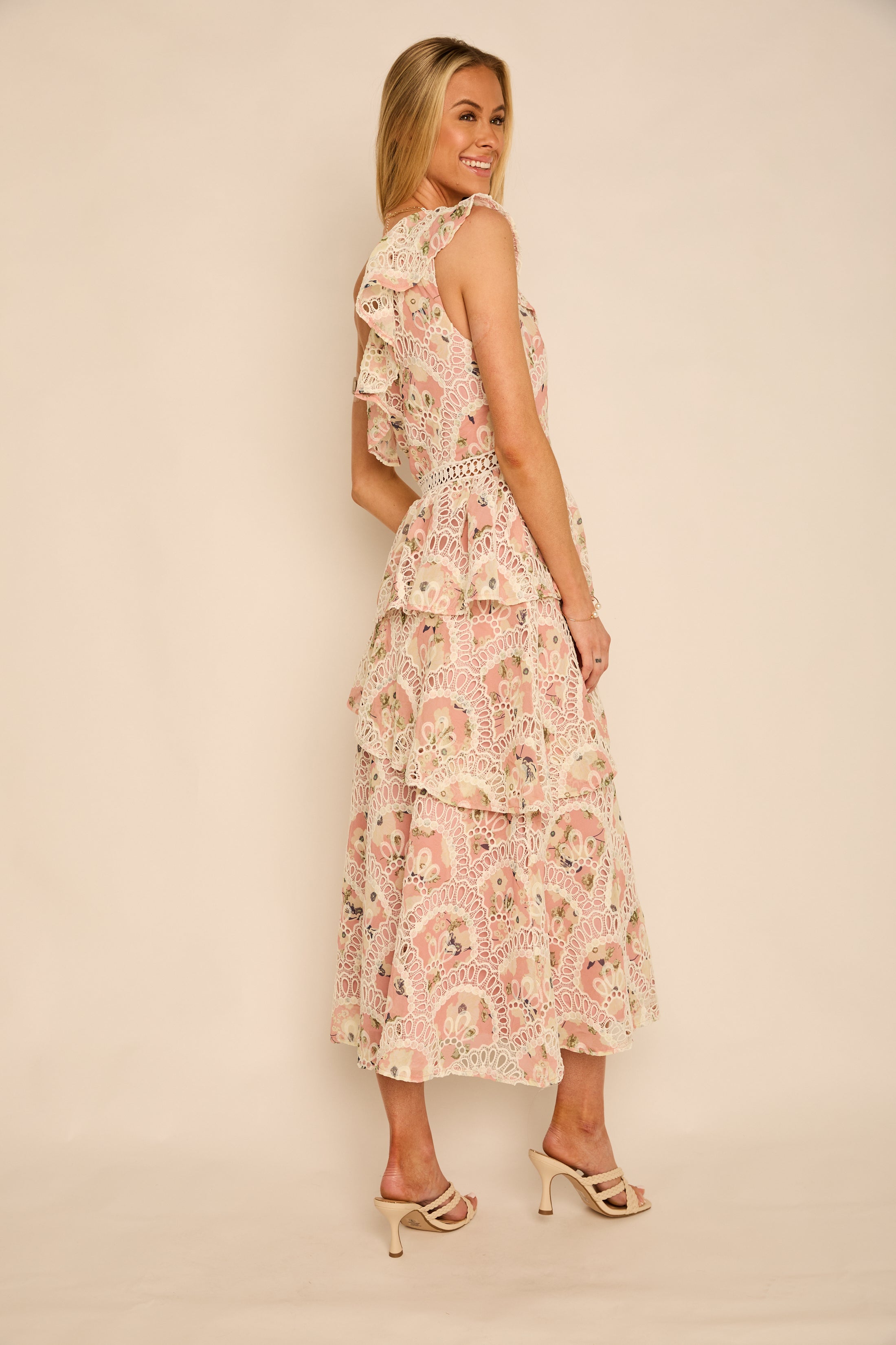Miley One Shoulder Ruffle Midi Dress