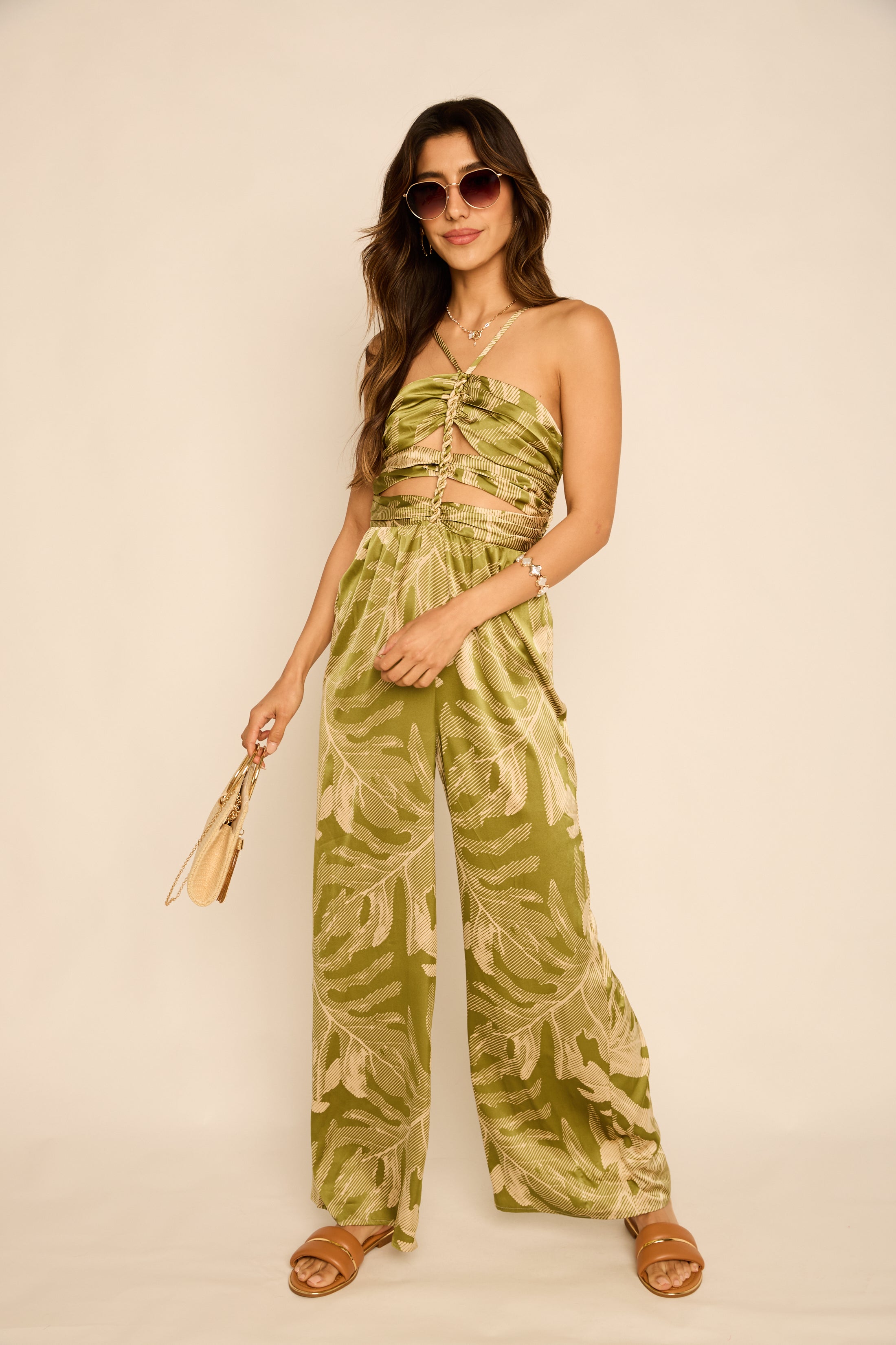 Aria Braid Detail Wide Leg Jumpsuit