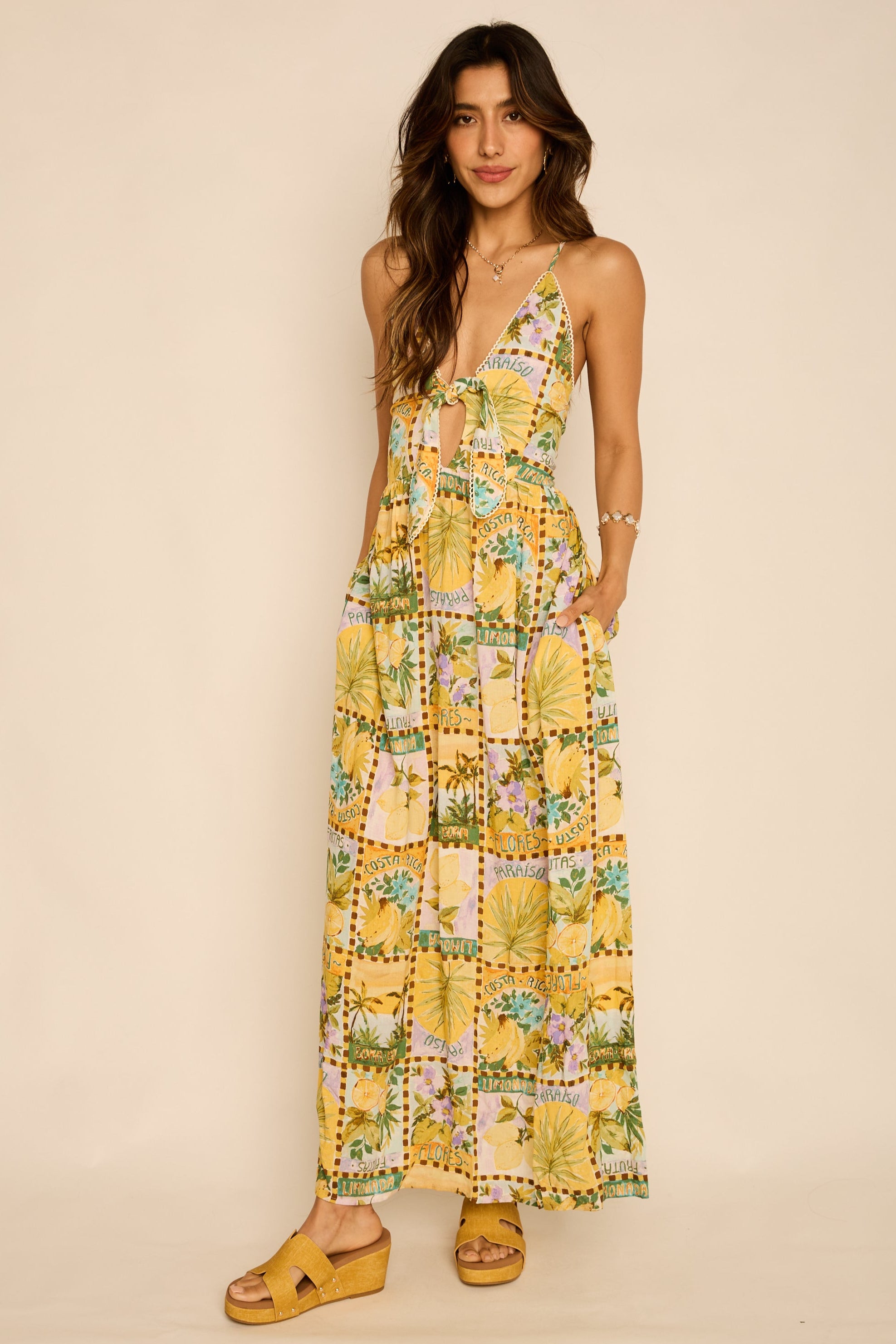 Callie Tie Detail Maxi Dress