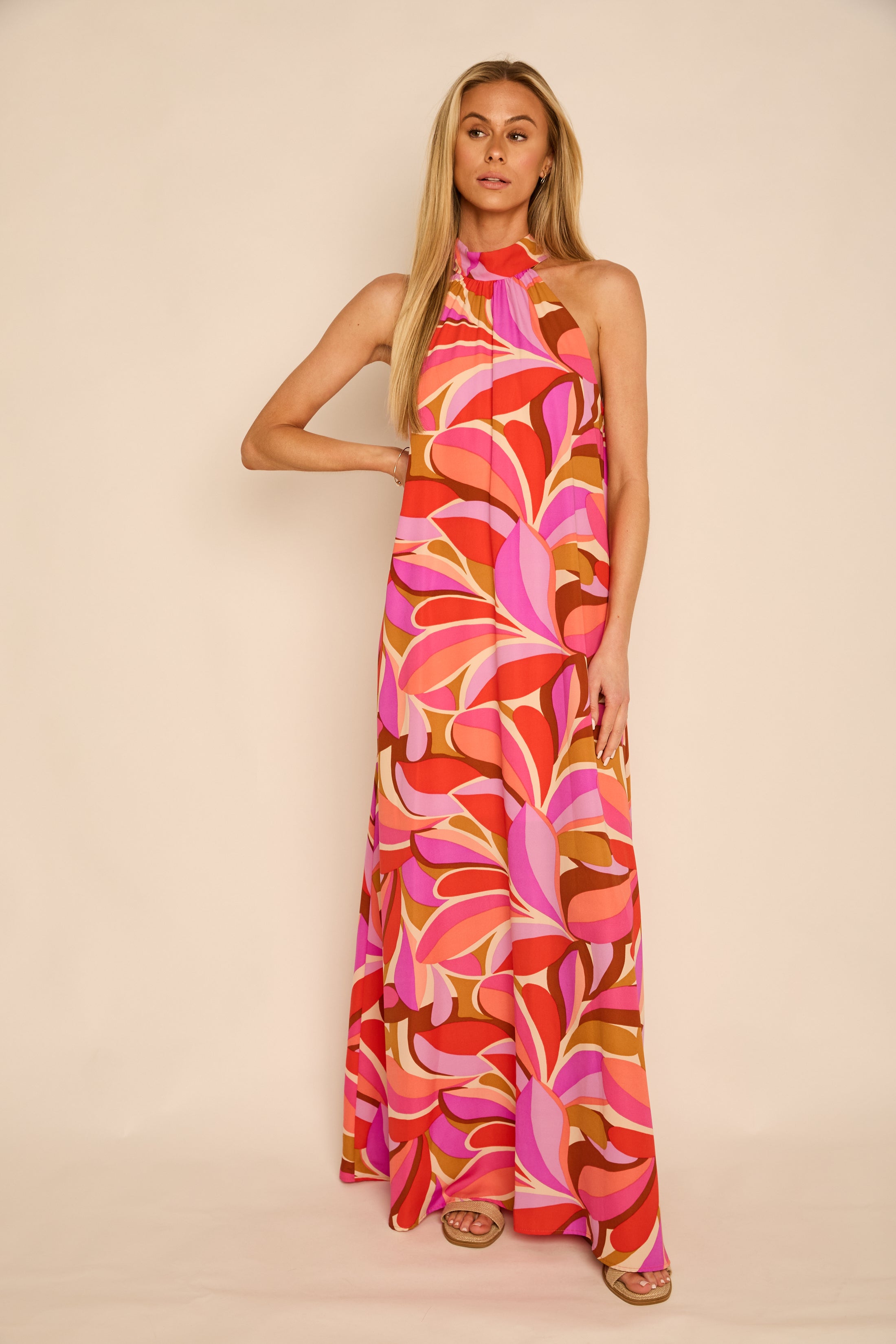 Bella Abstract Floral Maxi Dress