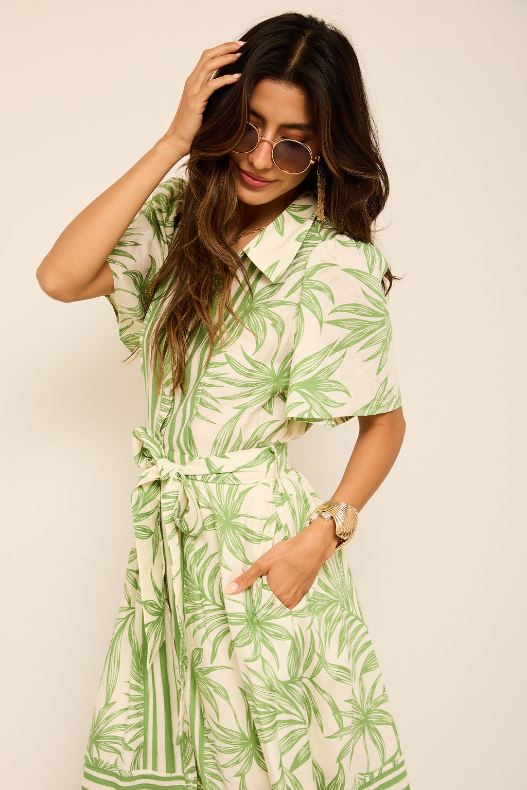 Sayre Printed Button Up Maxi Dress