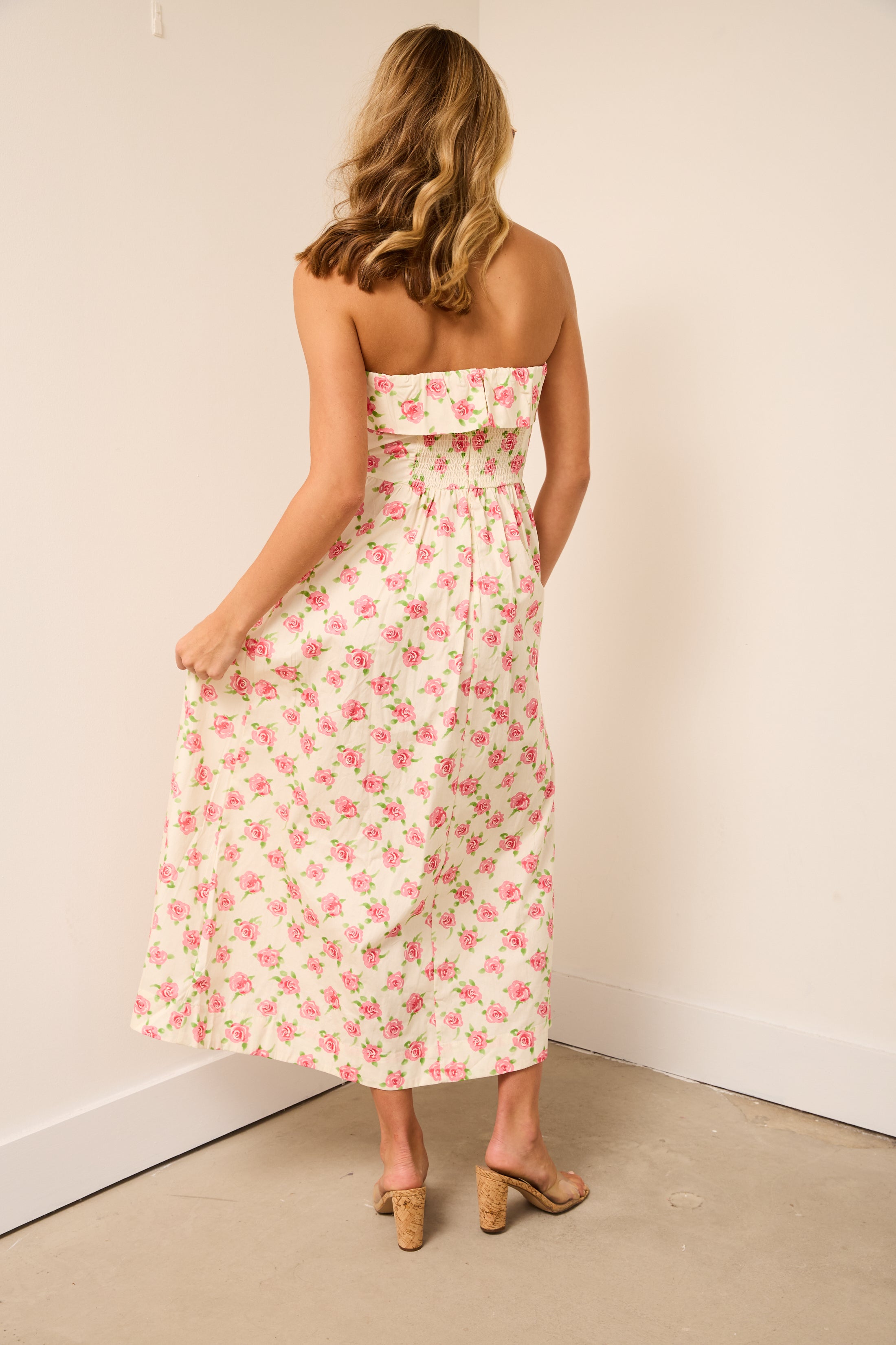 Josie Strapless Flower Maxi Dress
