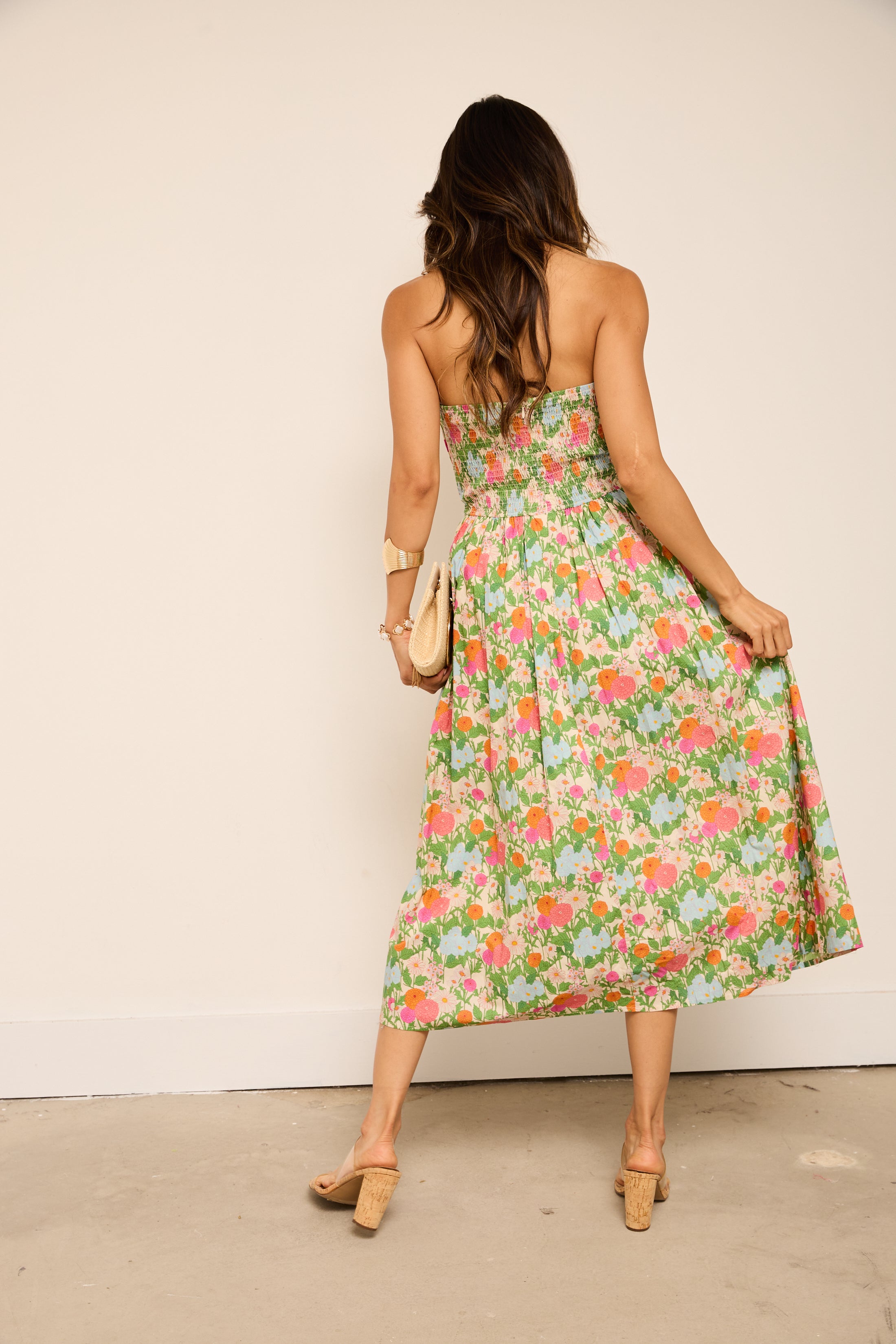 Beatrice Floral Pleated Midi Dress