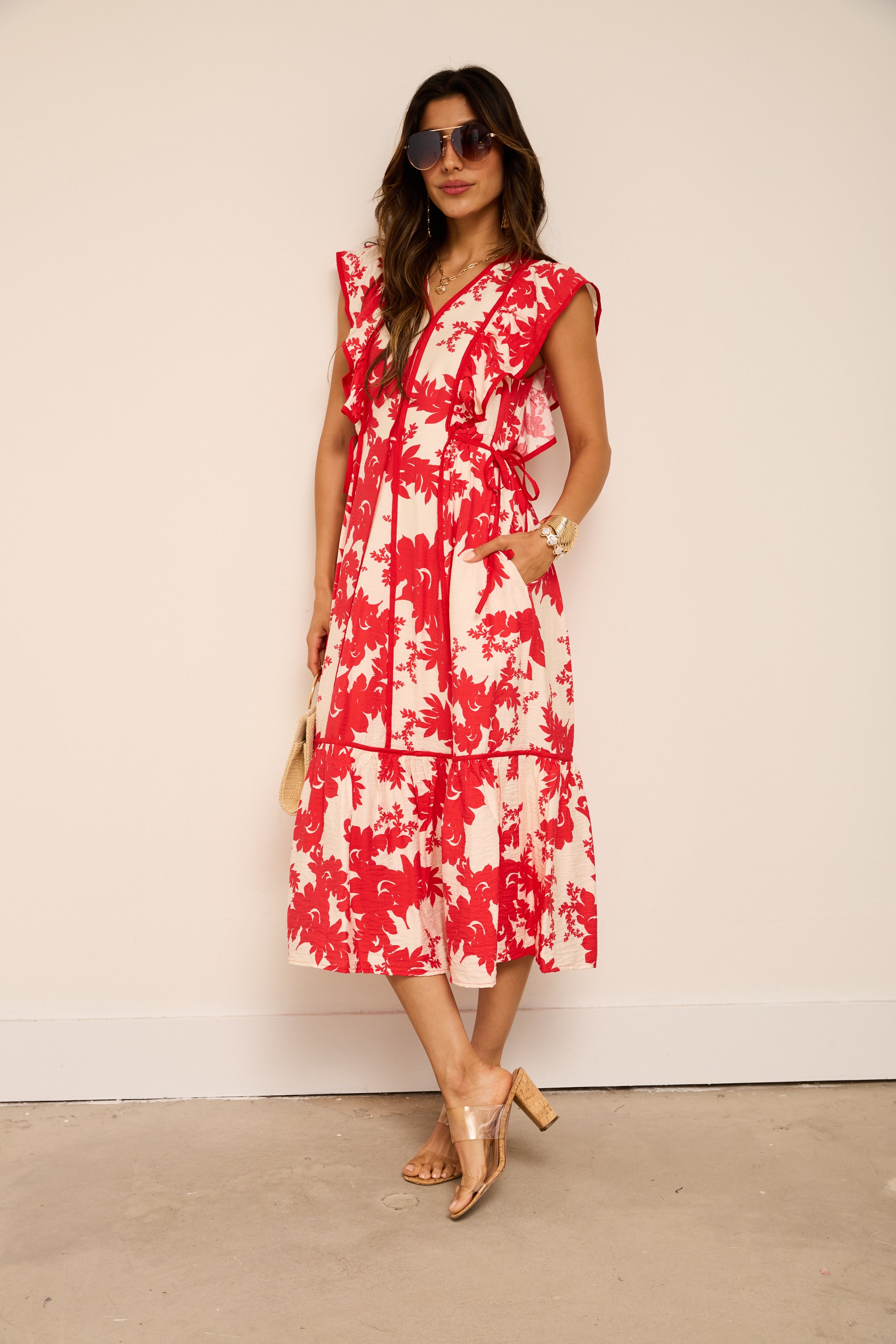 Jenna Floral Printed Midi Dress