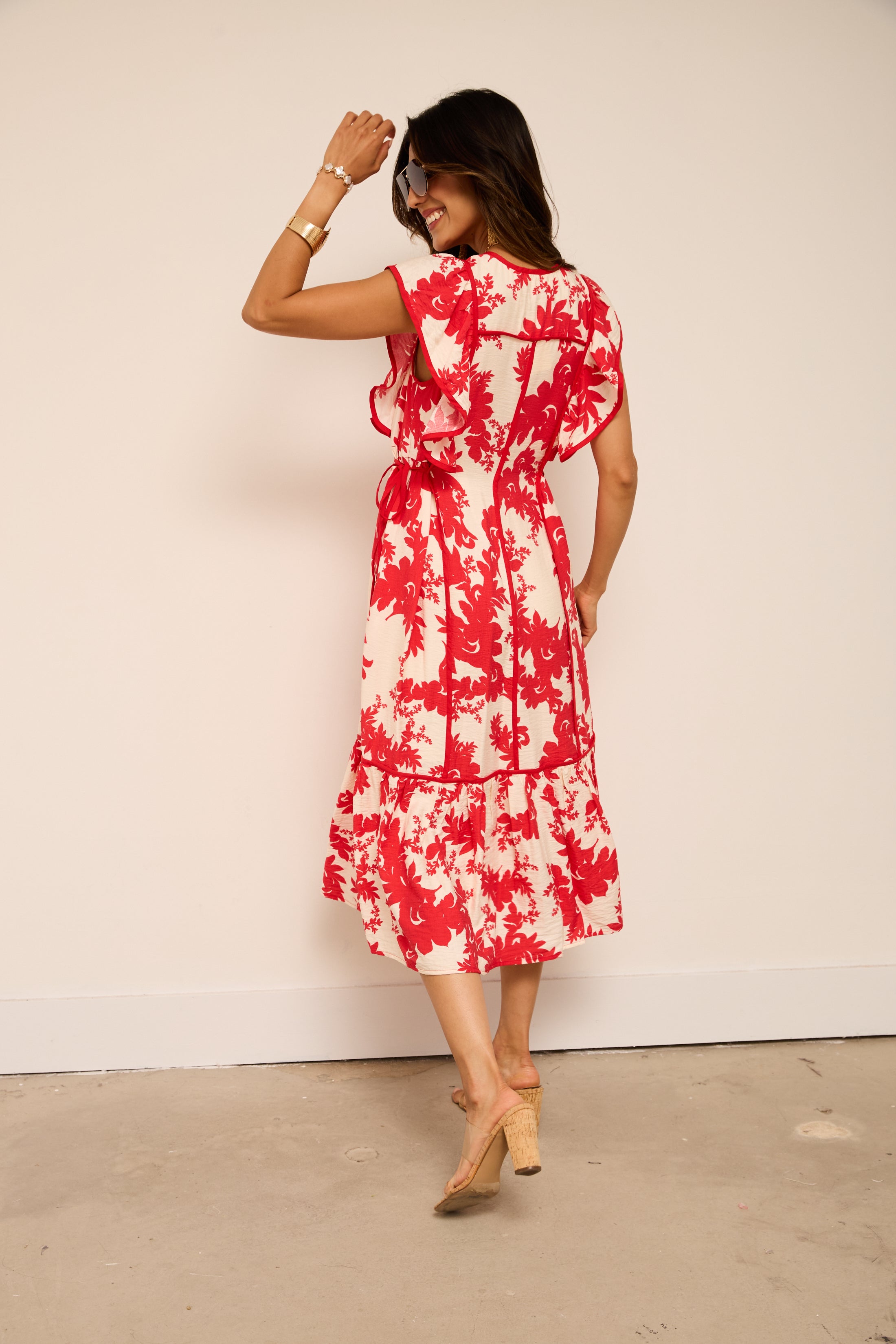 Jenna Floral Printed Midi Dress