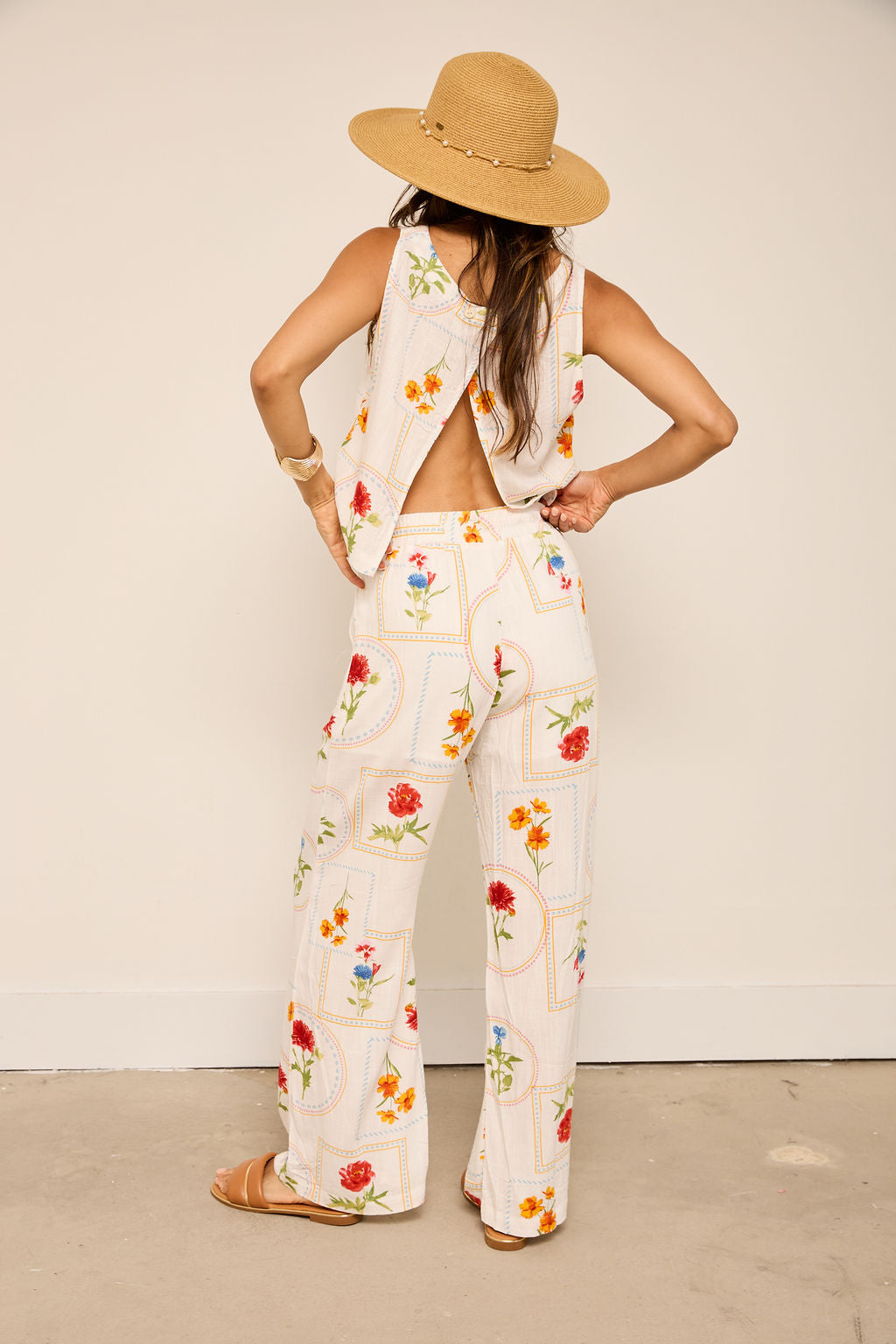Isla Printed Open Back Top