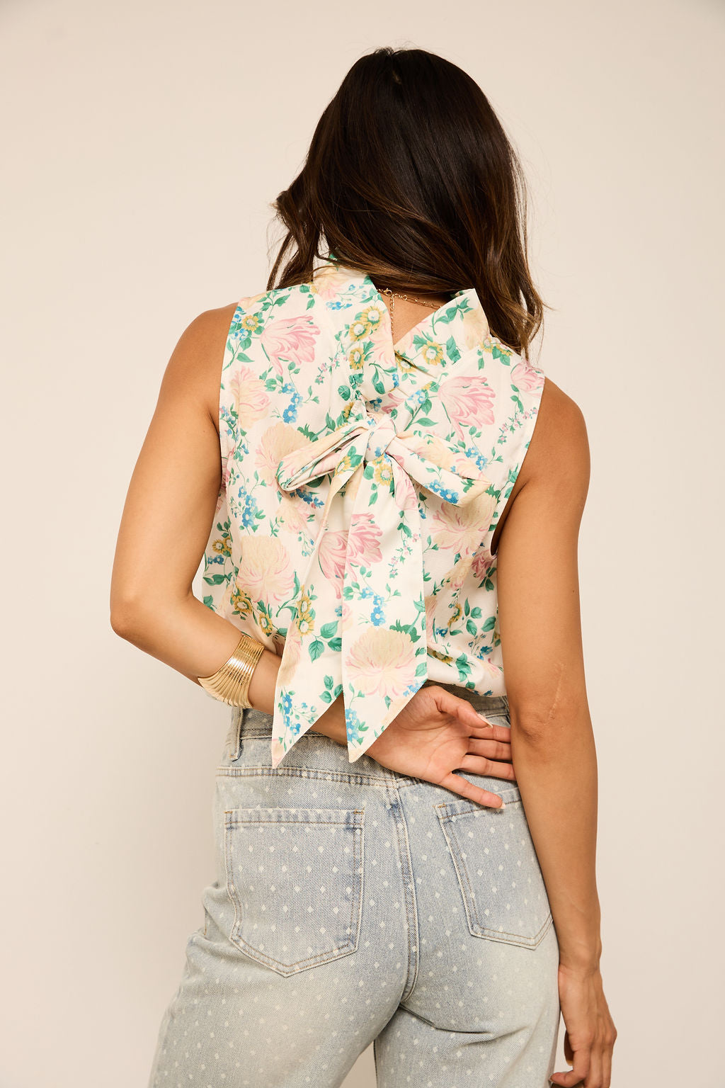 Madison Floral Printed Tie Back Top