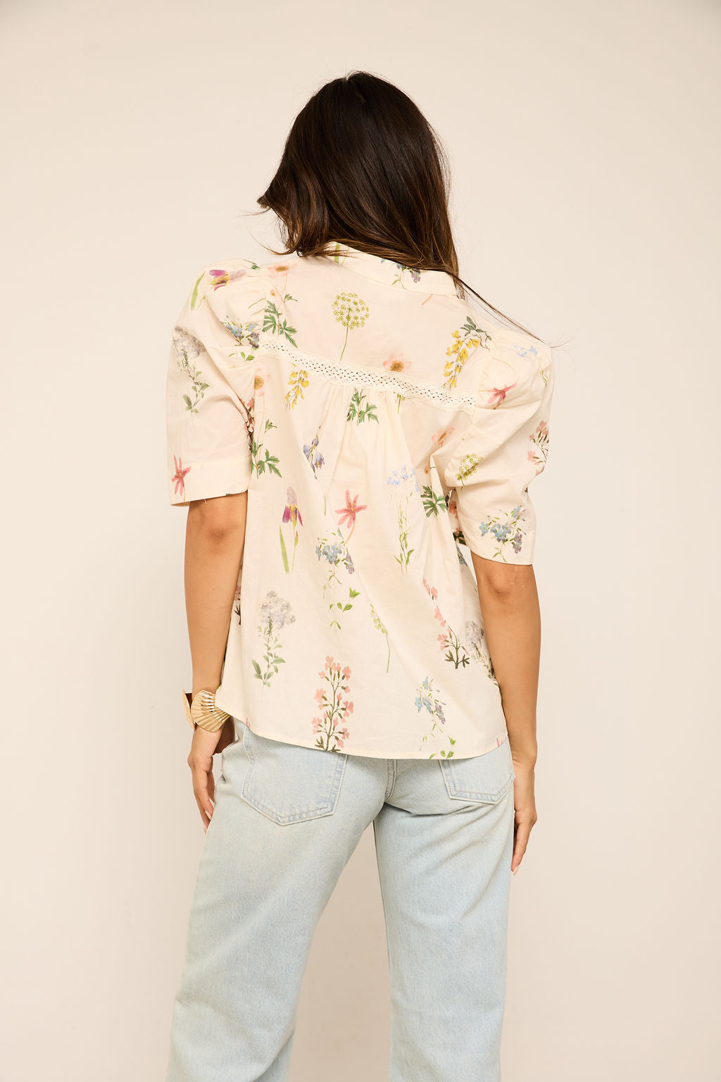 Kaia Floral Lace Detail Button Up
