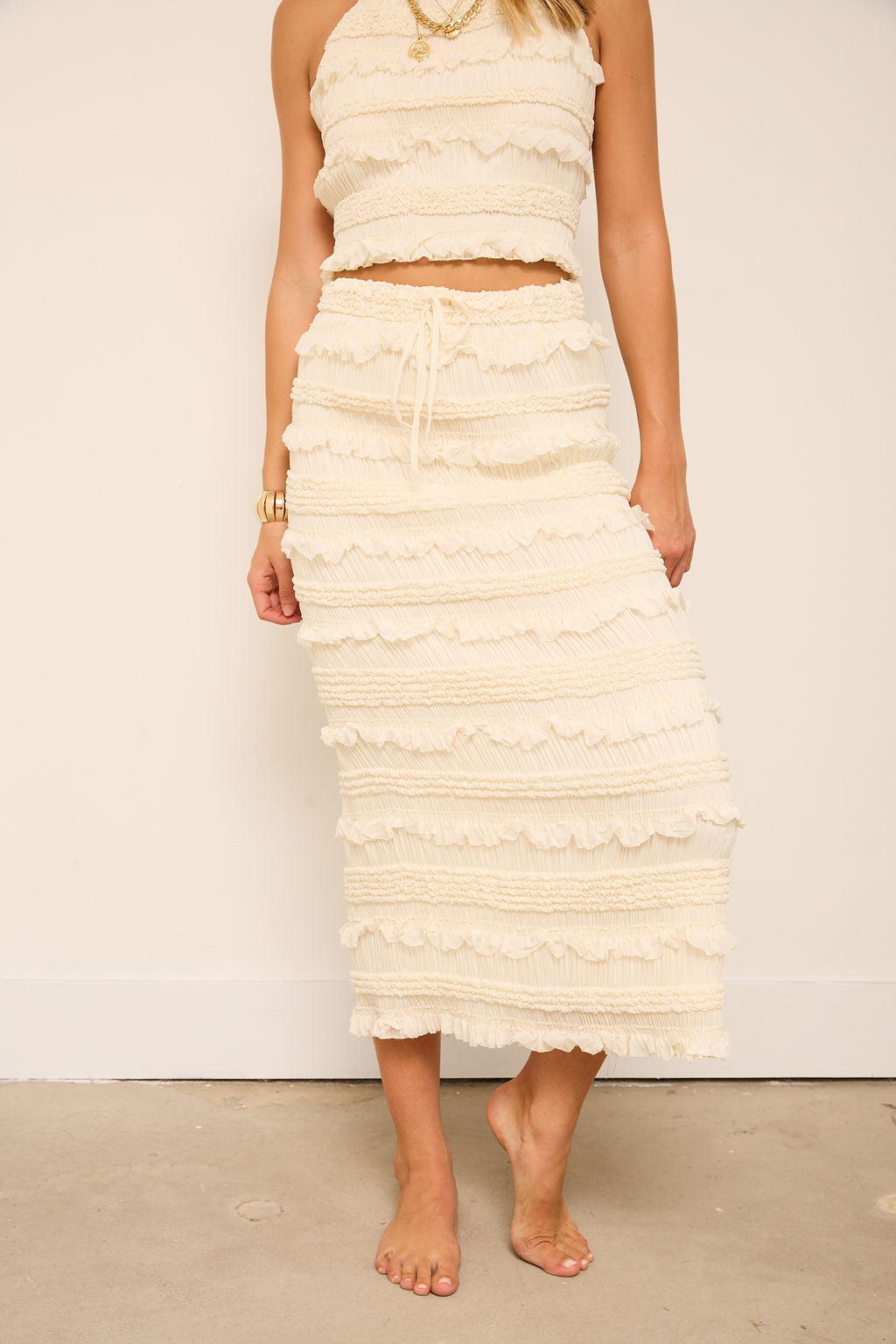 Stevie Stretchy Textured Maxi Skirt