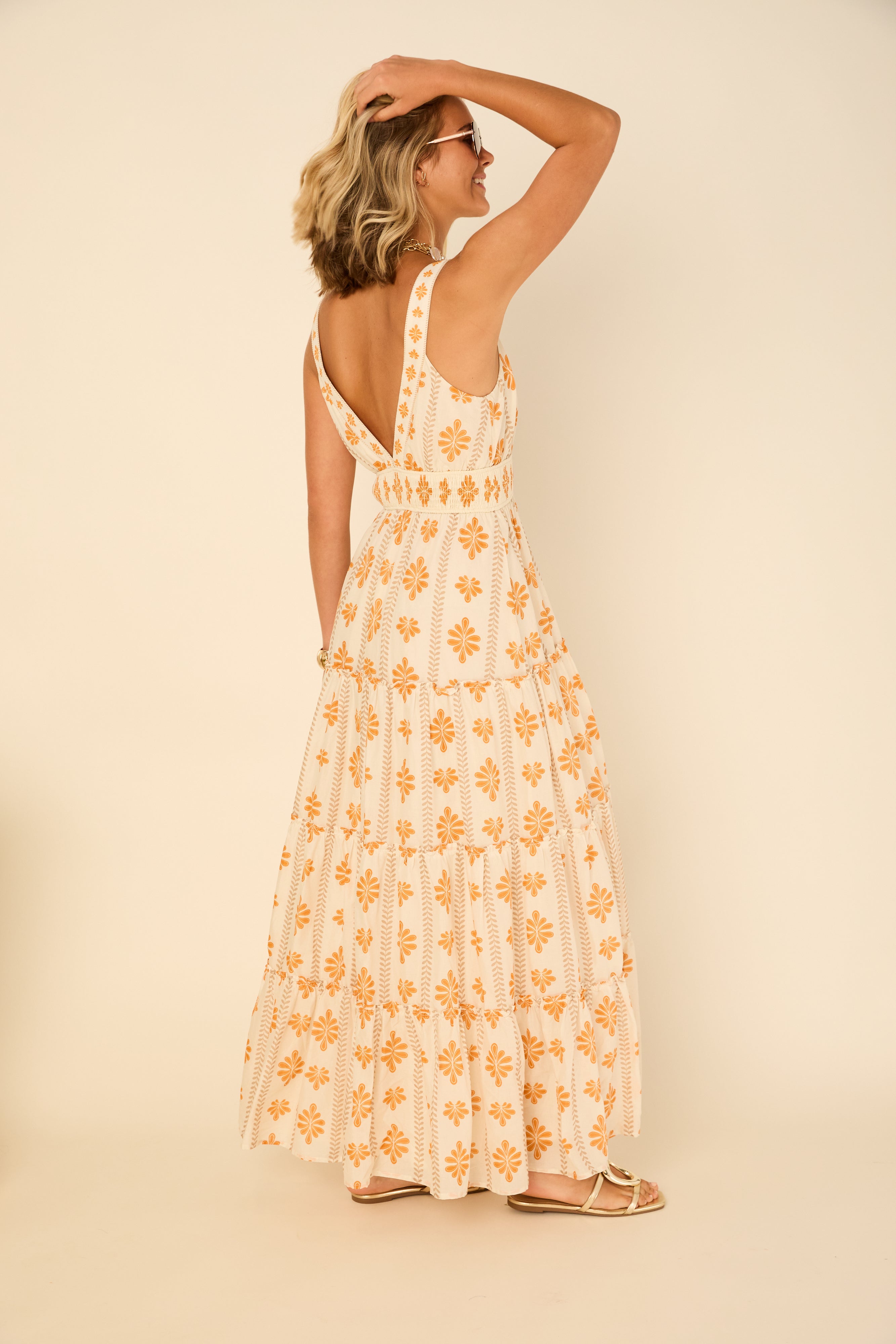 Annie Printed Tiered Maxi Dress