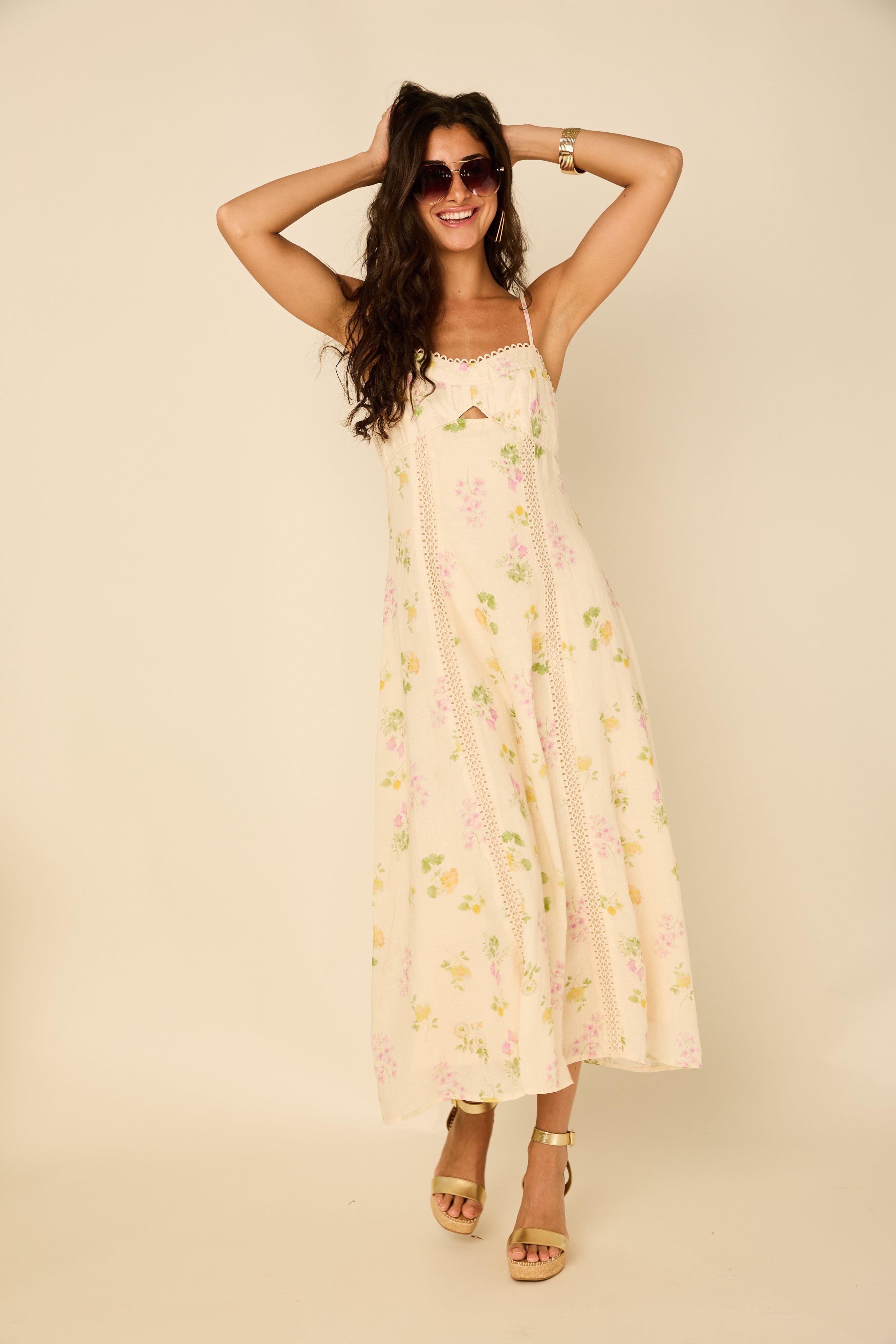 Robin Flower Cut Out Midi Dress