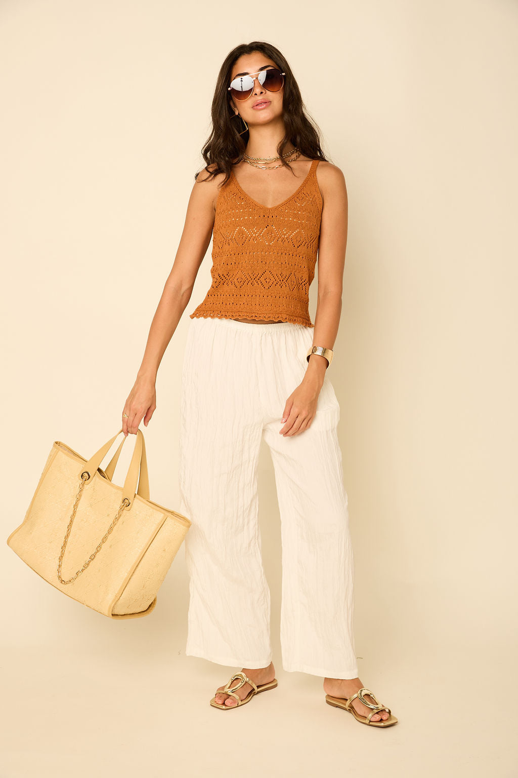 Donovan Crochet Knit Tank