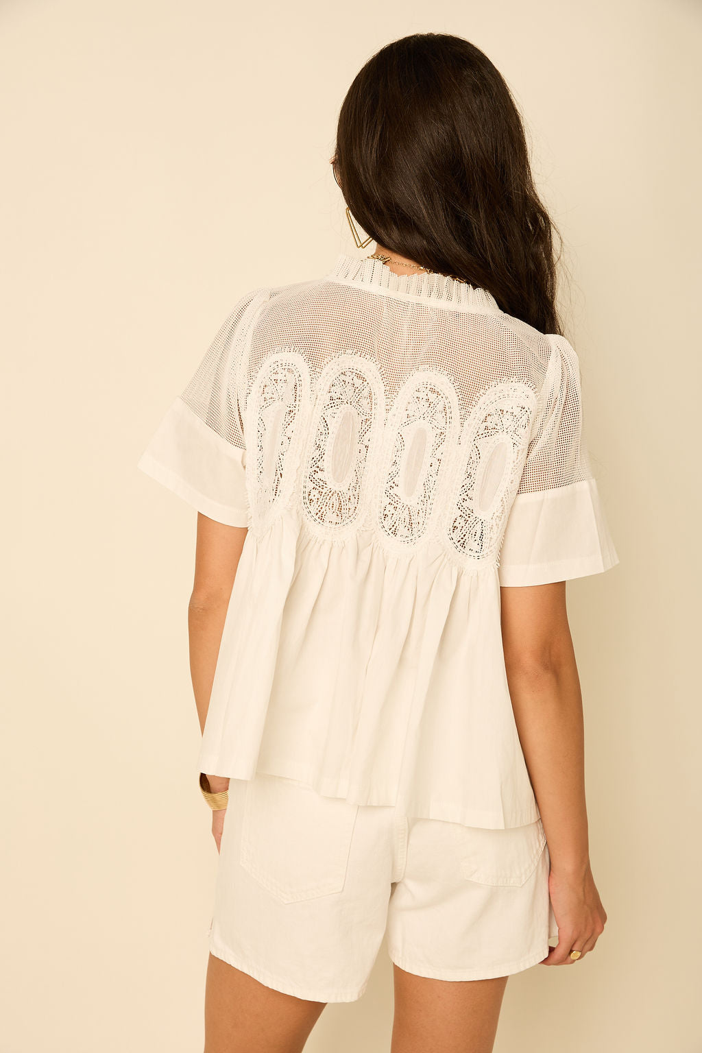 Cove Mesh Applique Top