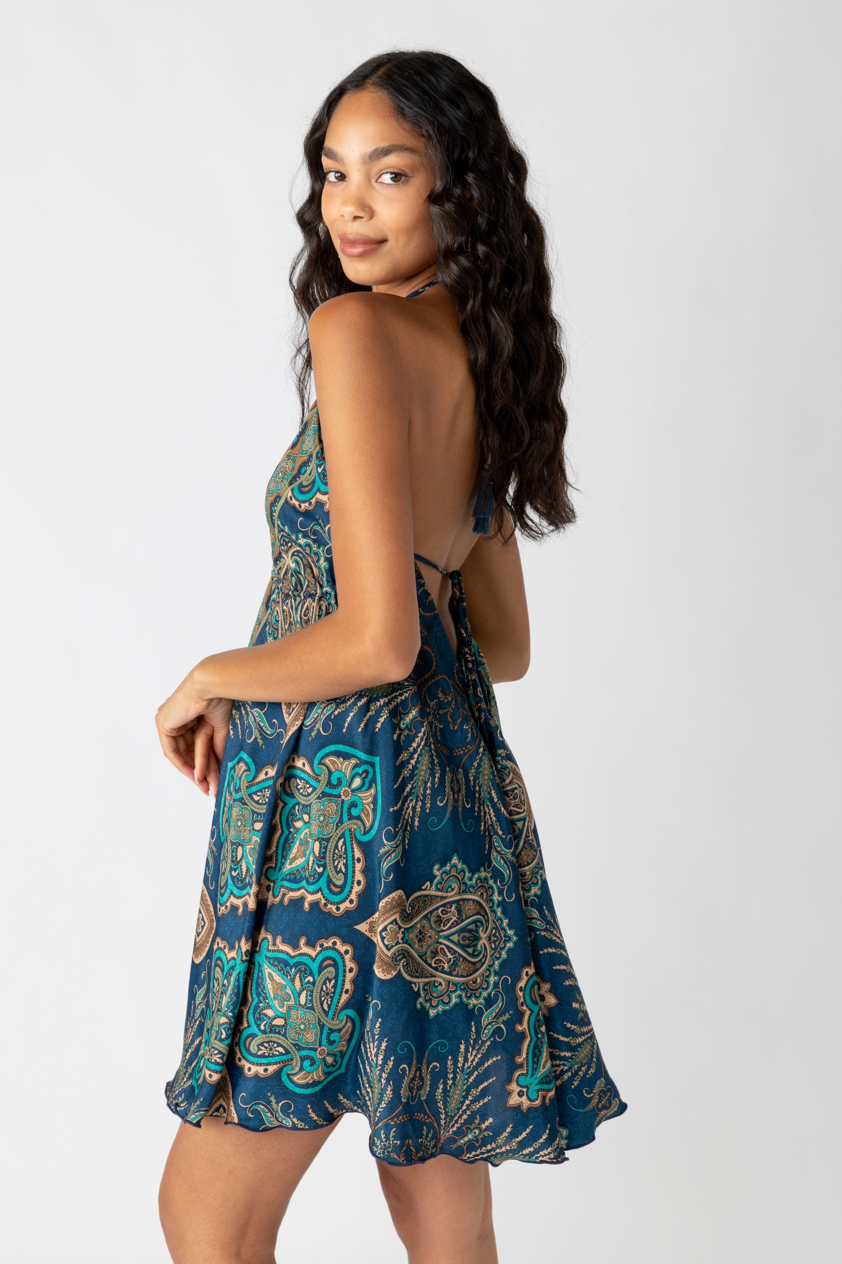Londyn Printed Halter Dress - fab'rik