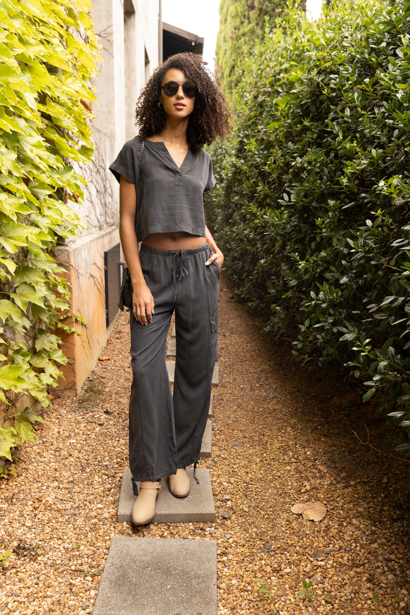 SALE - Chloe High Waisted Drawstring Cargo Pants