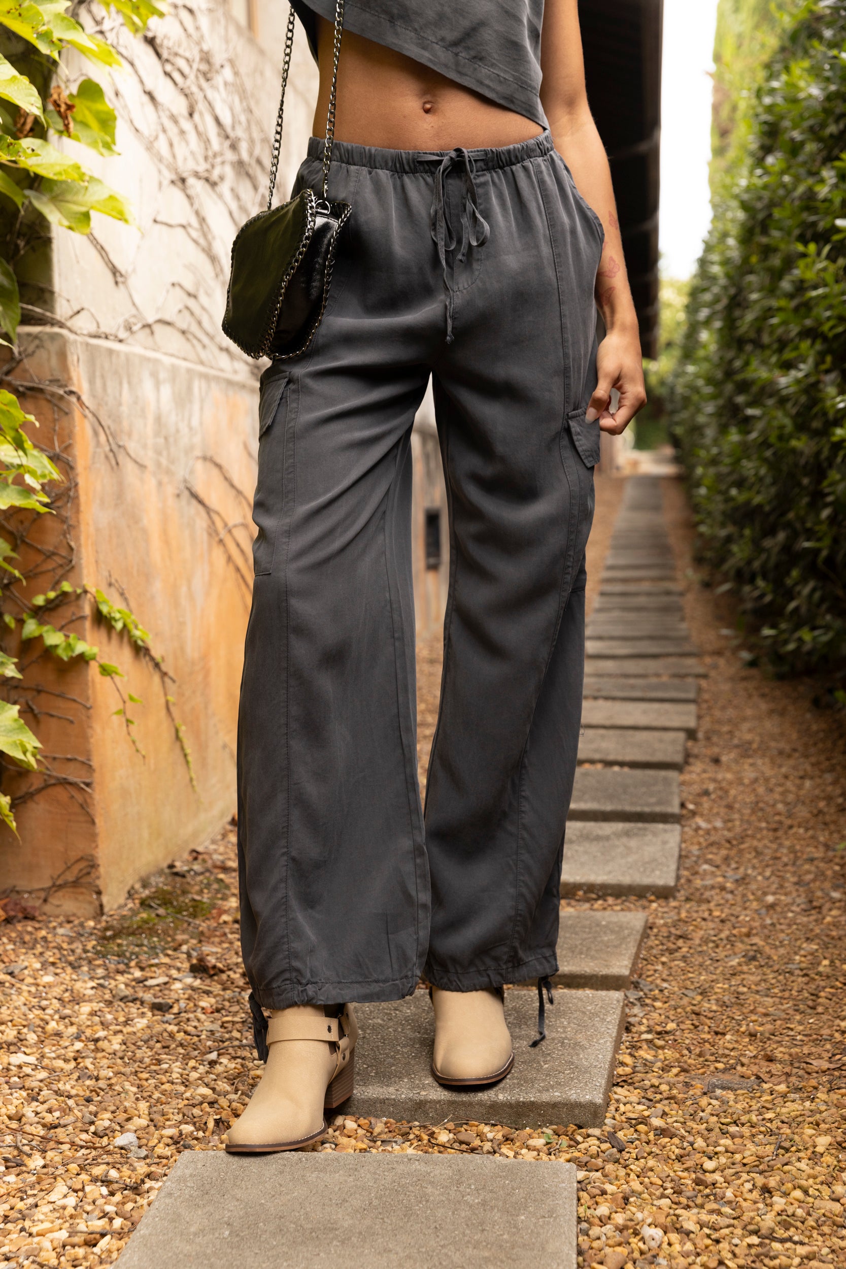 SALE - Chloe High Waisted Drawstring Cargo Pants
