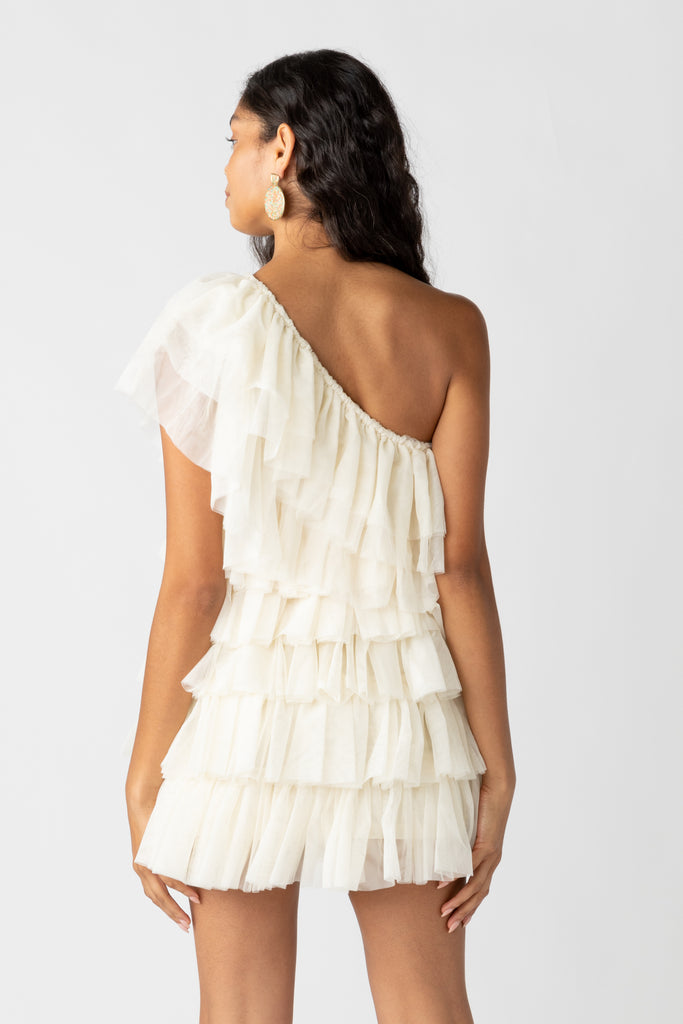 Eleanor One Shoulder Tulle Mini Dress - fab'rik