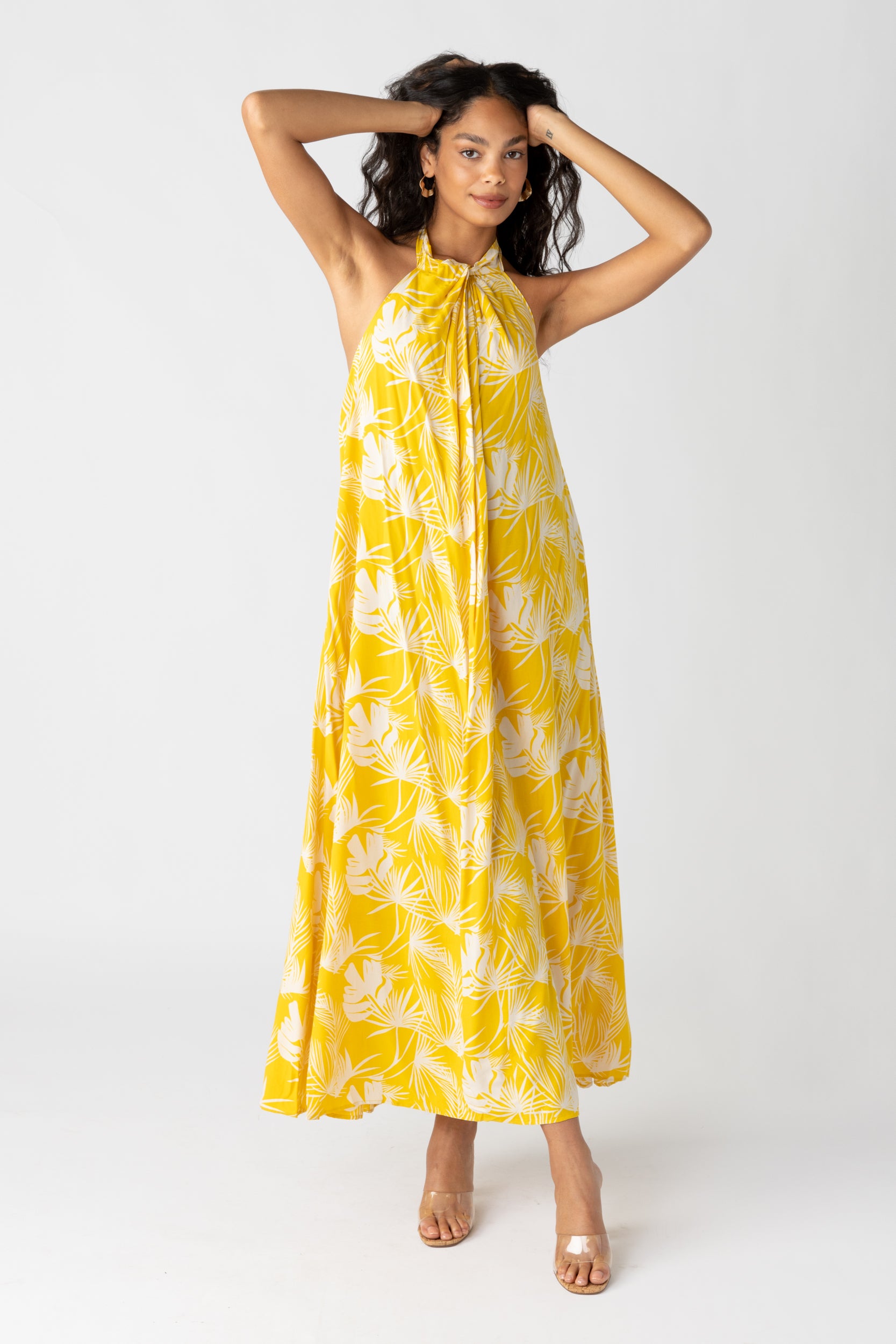 Ashley Twist Neck Halter Maxi Dress - fab'rik