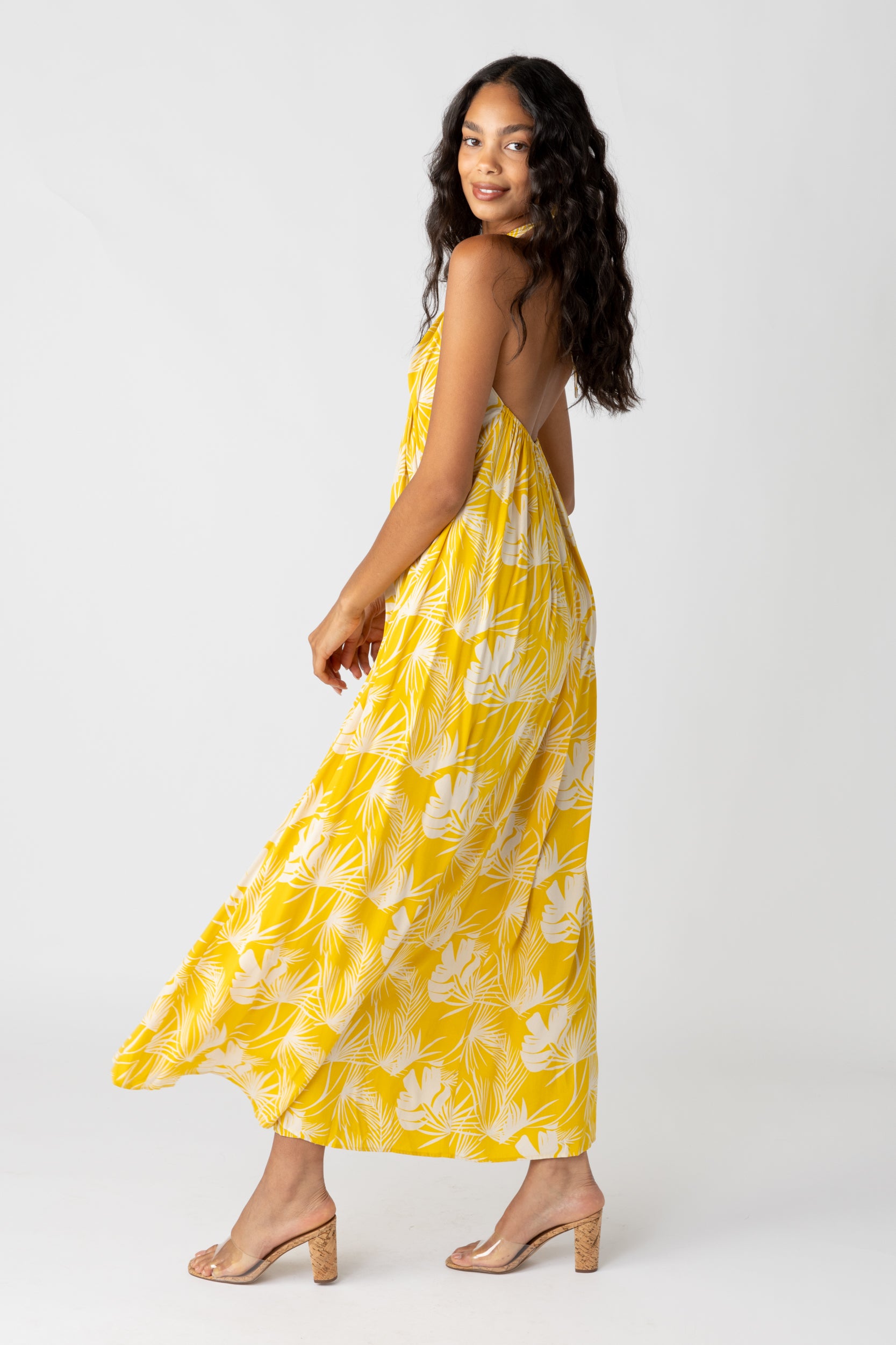 Ashley Twist Neck Halter Maxi Dress - fab'rik