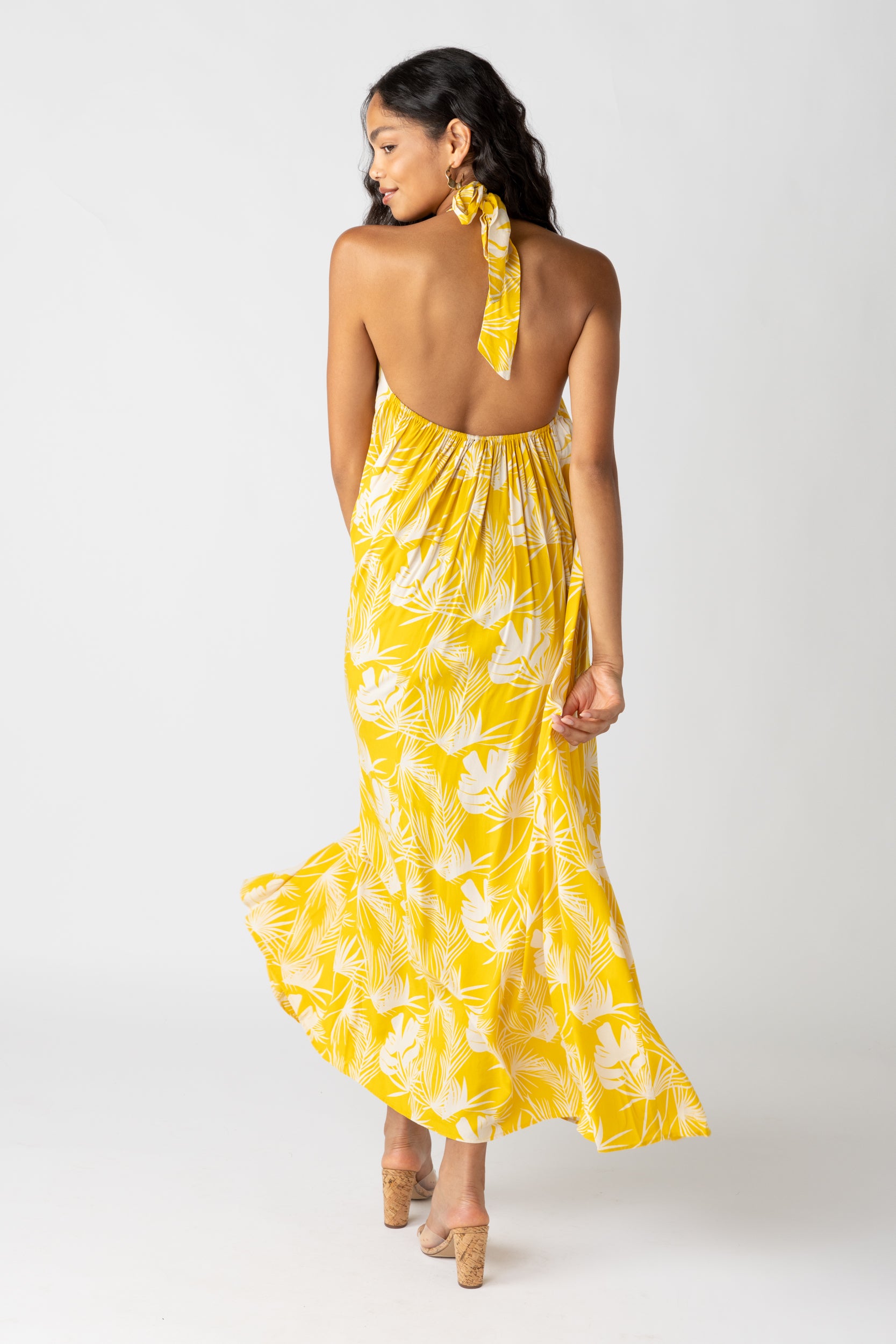 Ashley Twist Neck Halter Maxi Dress - fab'rik