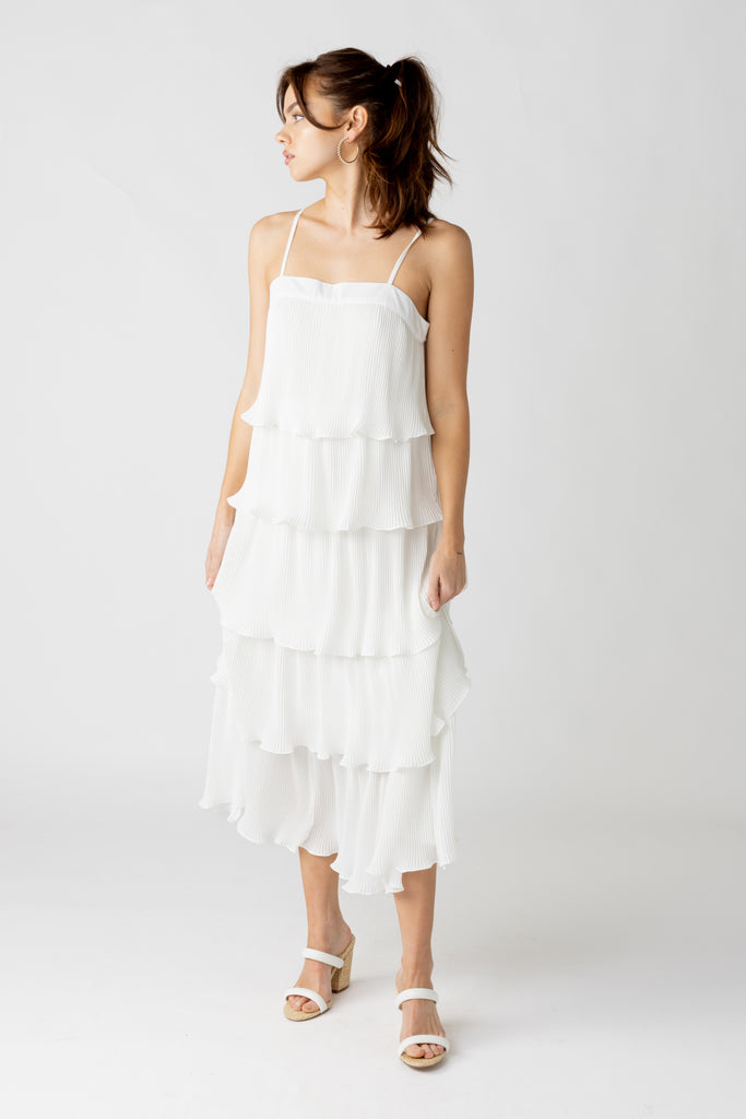 Summers Pleated Tiered Maxi Dress - fab'rik