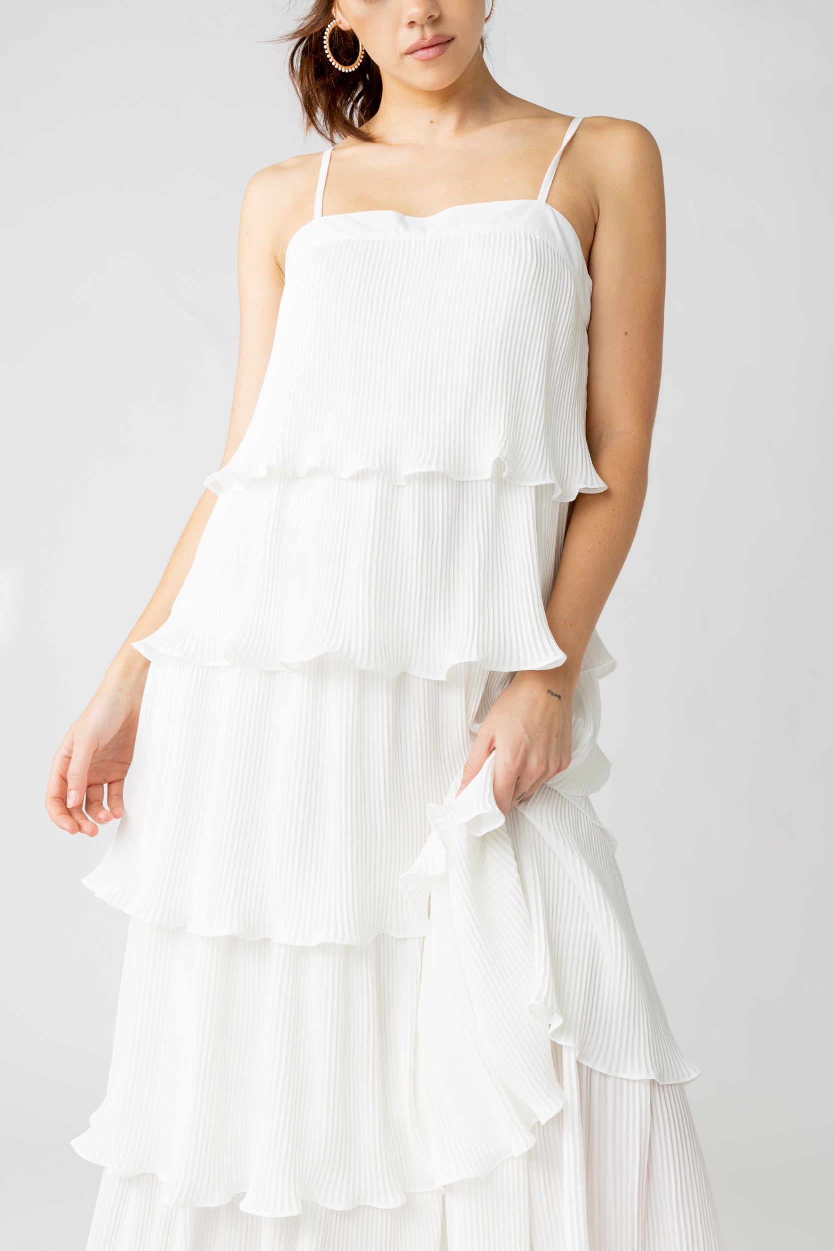 Summers Pleated Tiered Maxi Dress - fab'rik