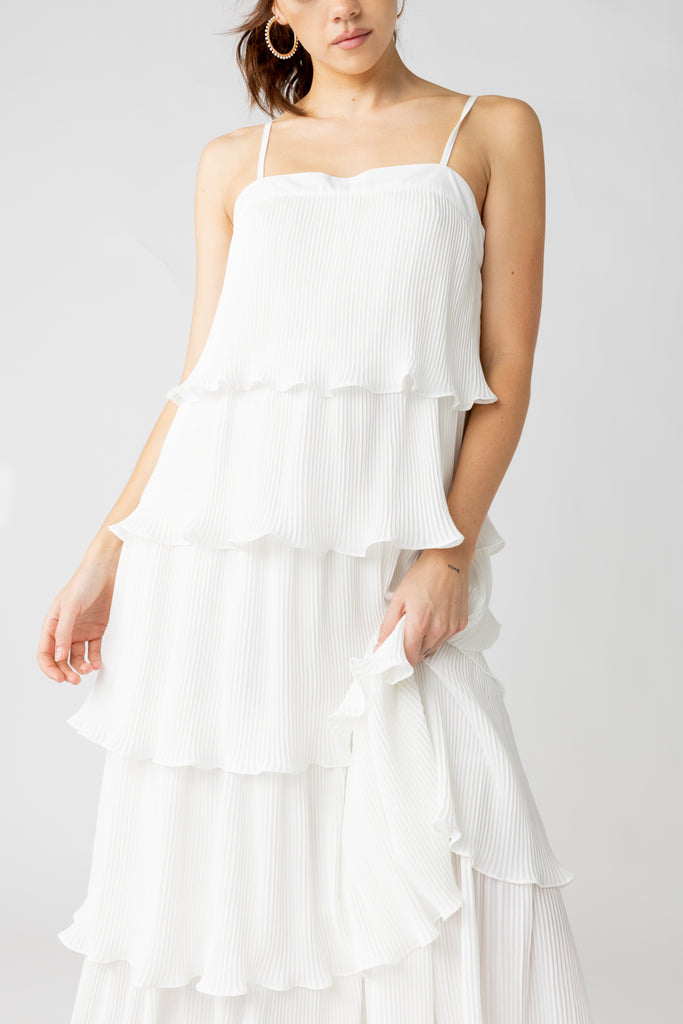 Summers Pleated Tiered Maxi Dress - fab'rik