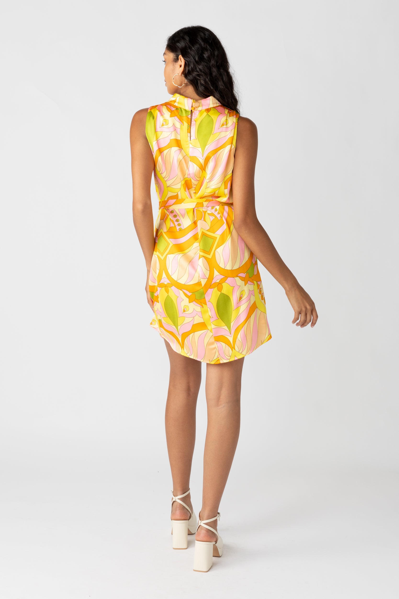 Yvette Printed Tie Waist Dress - fab'rik
