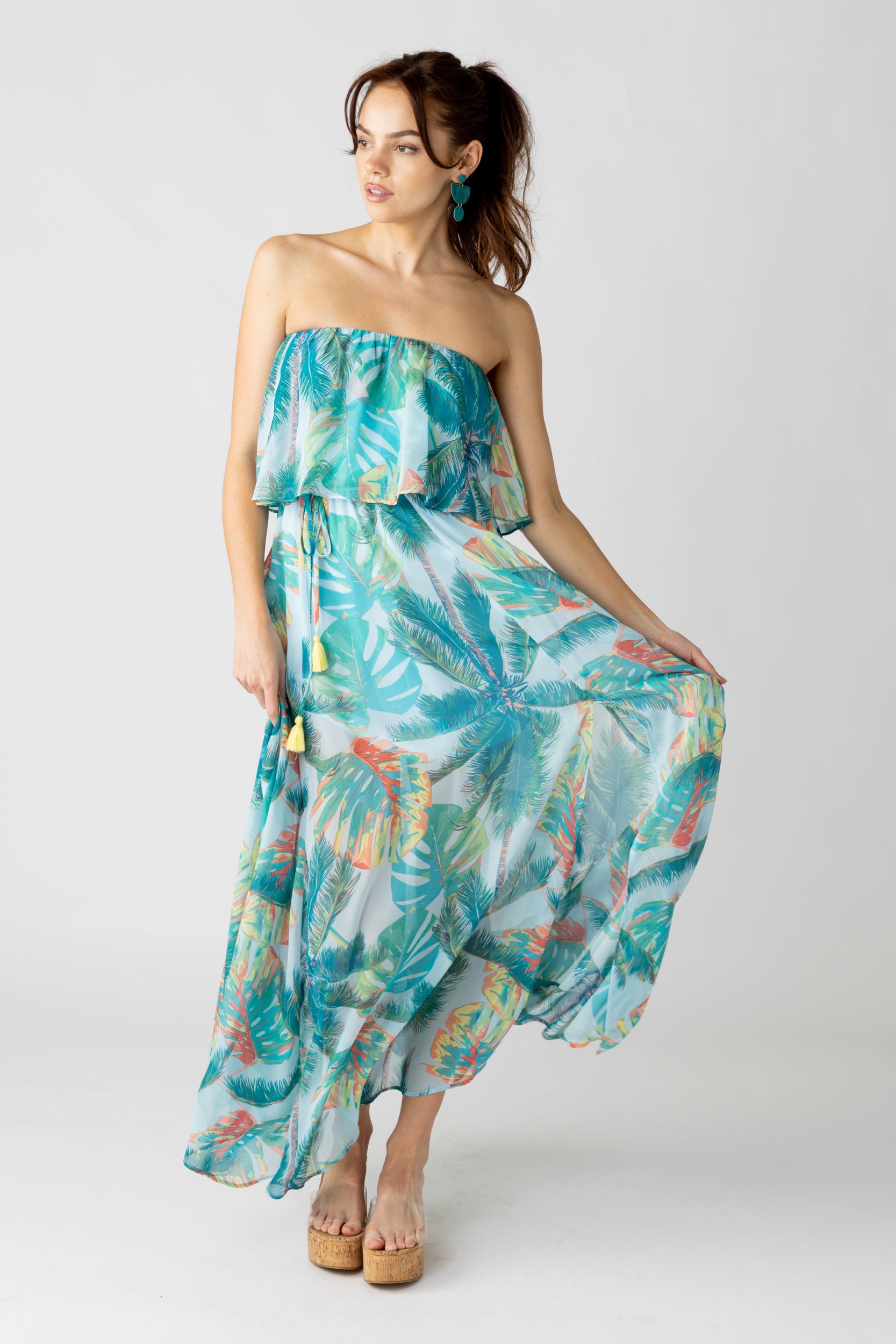 Taylor Strapless Ruffle Bodice Maxi Dress - fab'rik