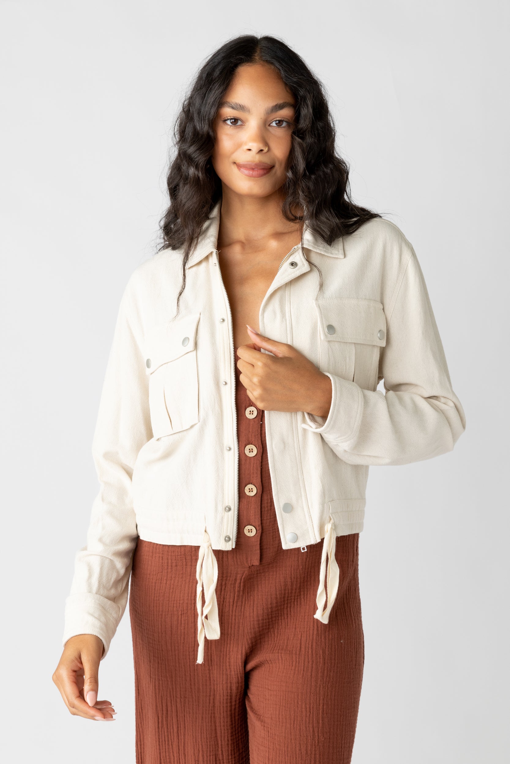 Makenna Cinched Hem Surplus Jacket - fab'rik