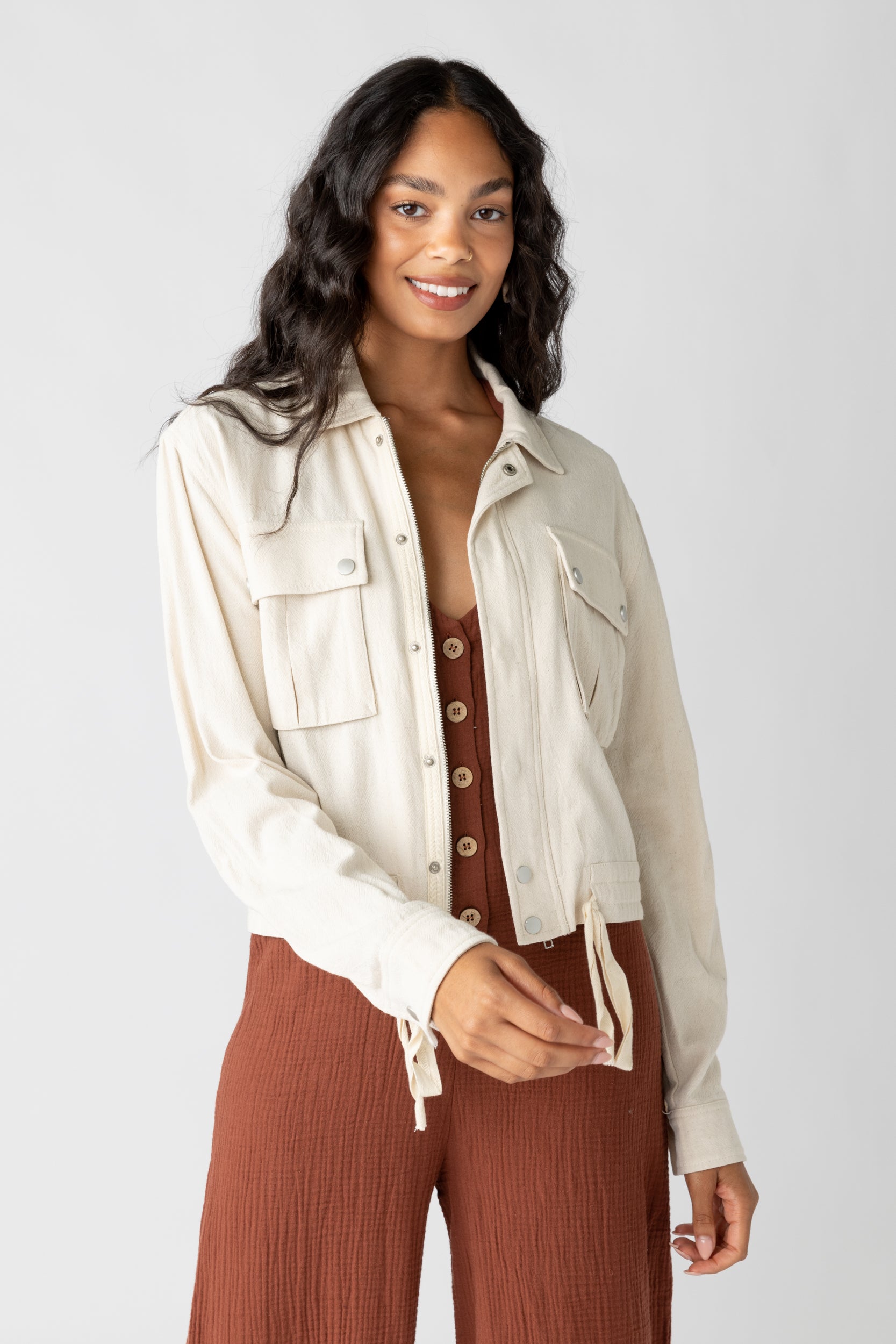 Makenna Cinched Hem Surplus Jacket - fab'rik