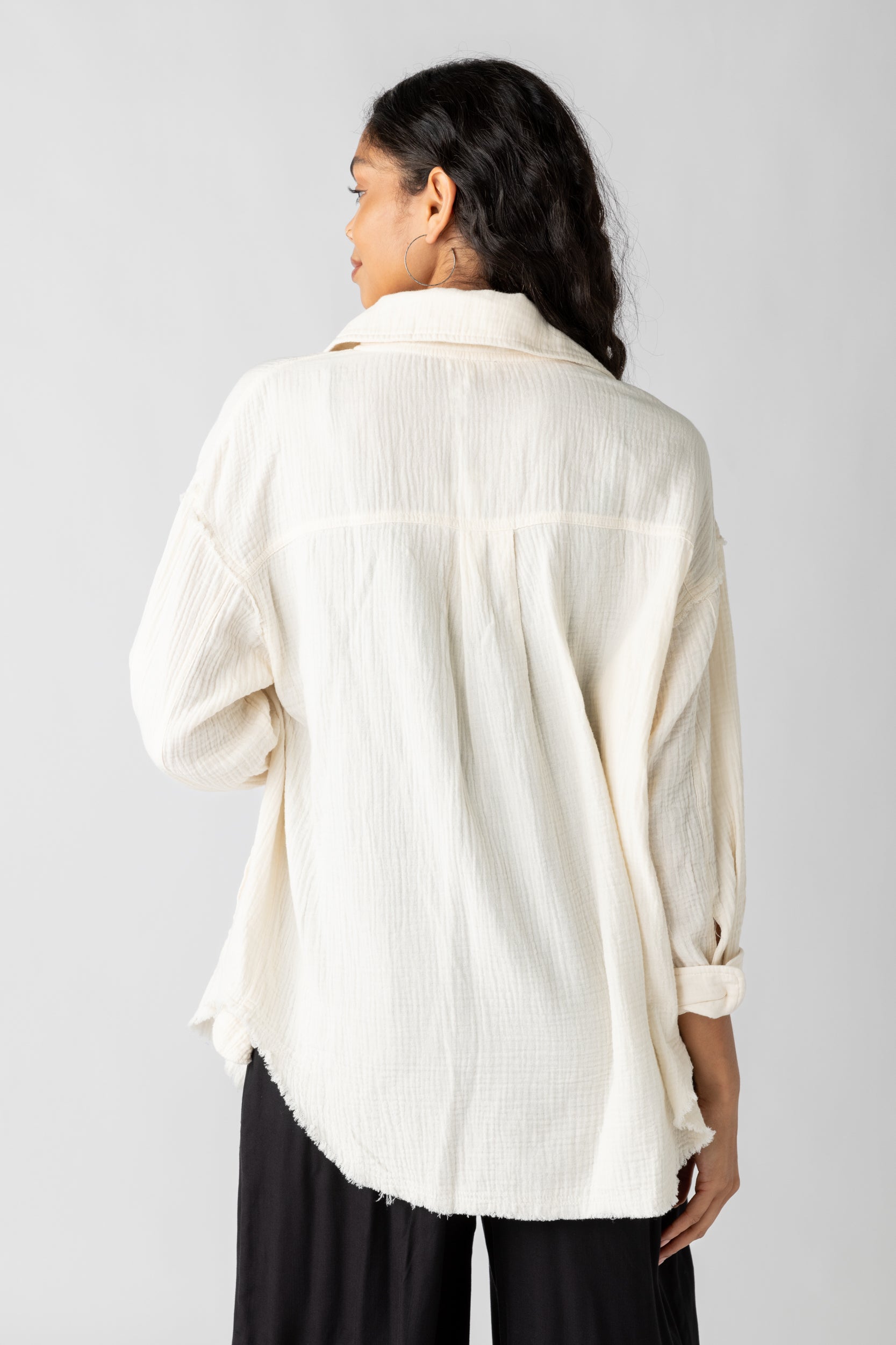 Annalise Raw Gauze Button Up Top - fab'rik