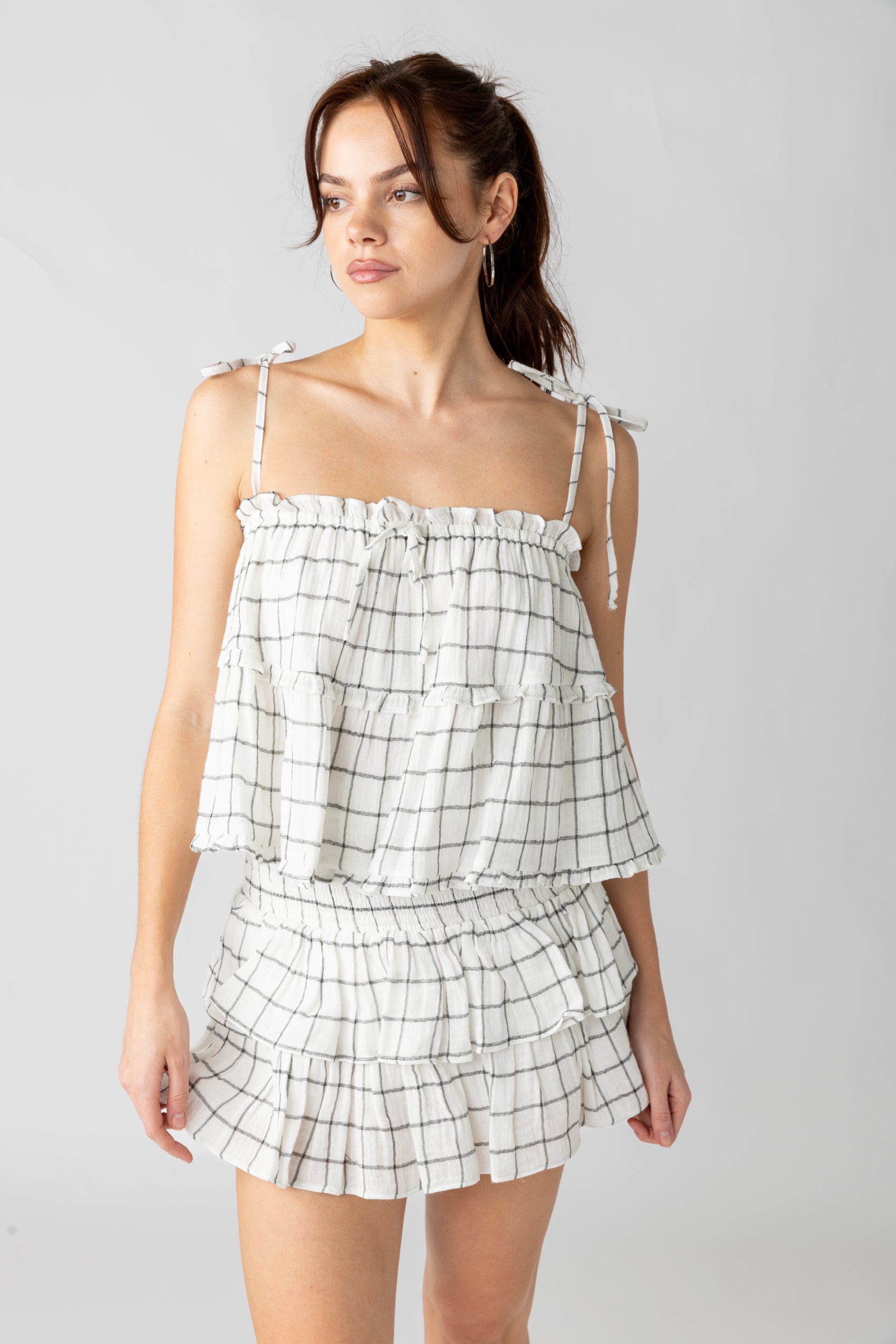 Myla Checked Tiered Tank - fab'rik