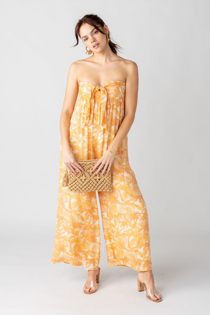 Avery Printed Strapless Jumpsuit - fab'rik