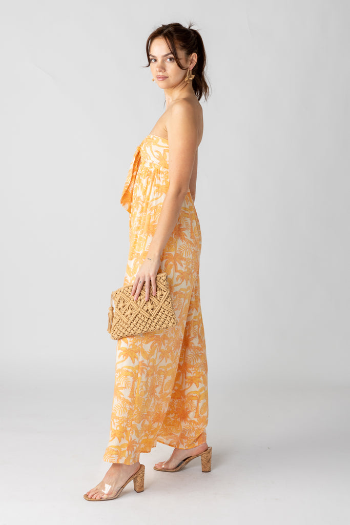Avery Printed Strapless Jumpsuit - fab'rik