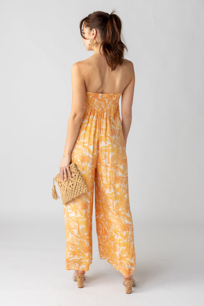 Avery Printed Strapless Jumpsuit - fab'rik