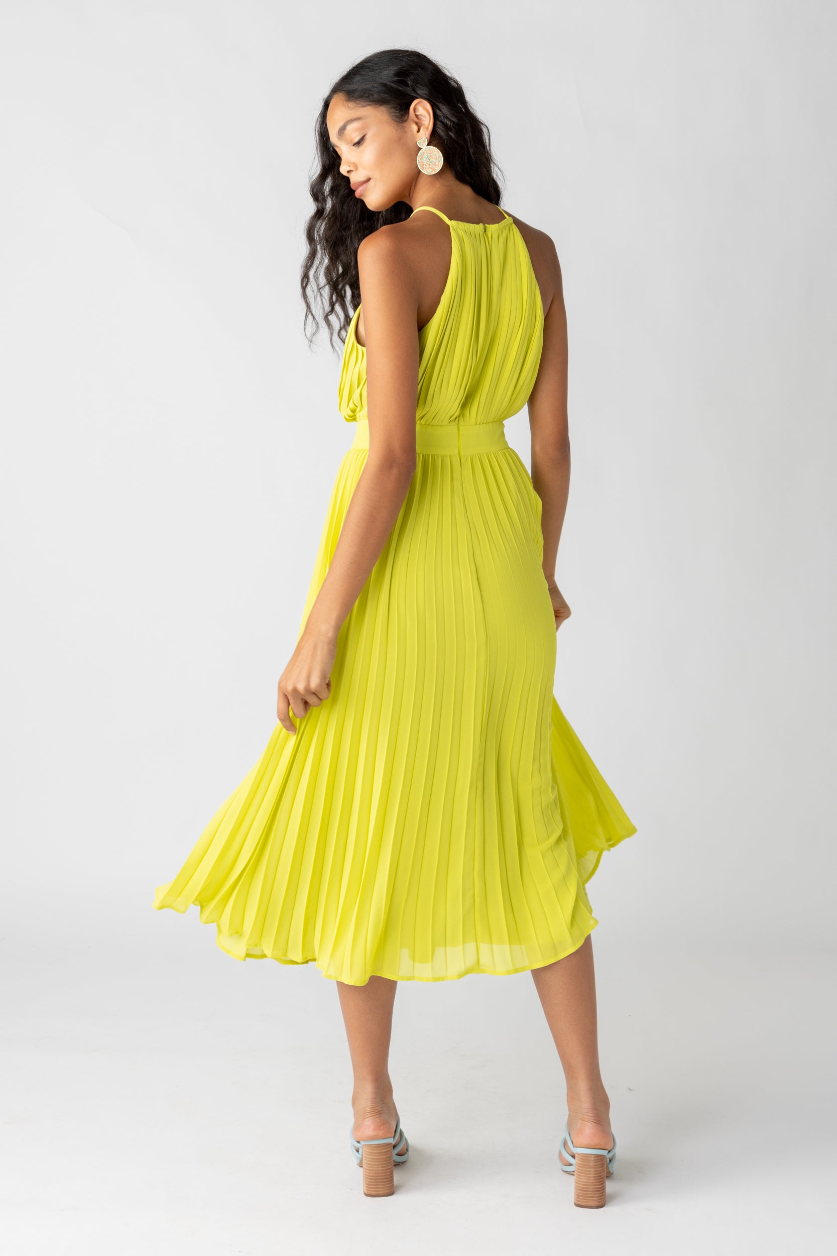 Cara Pleated Halter Maxi Dress - fab'rik