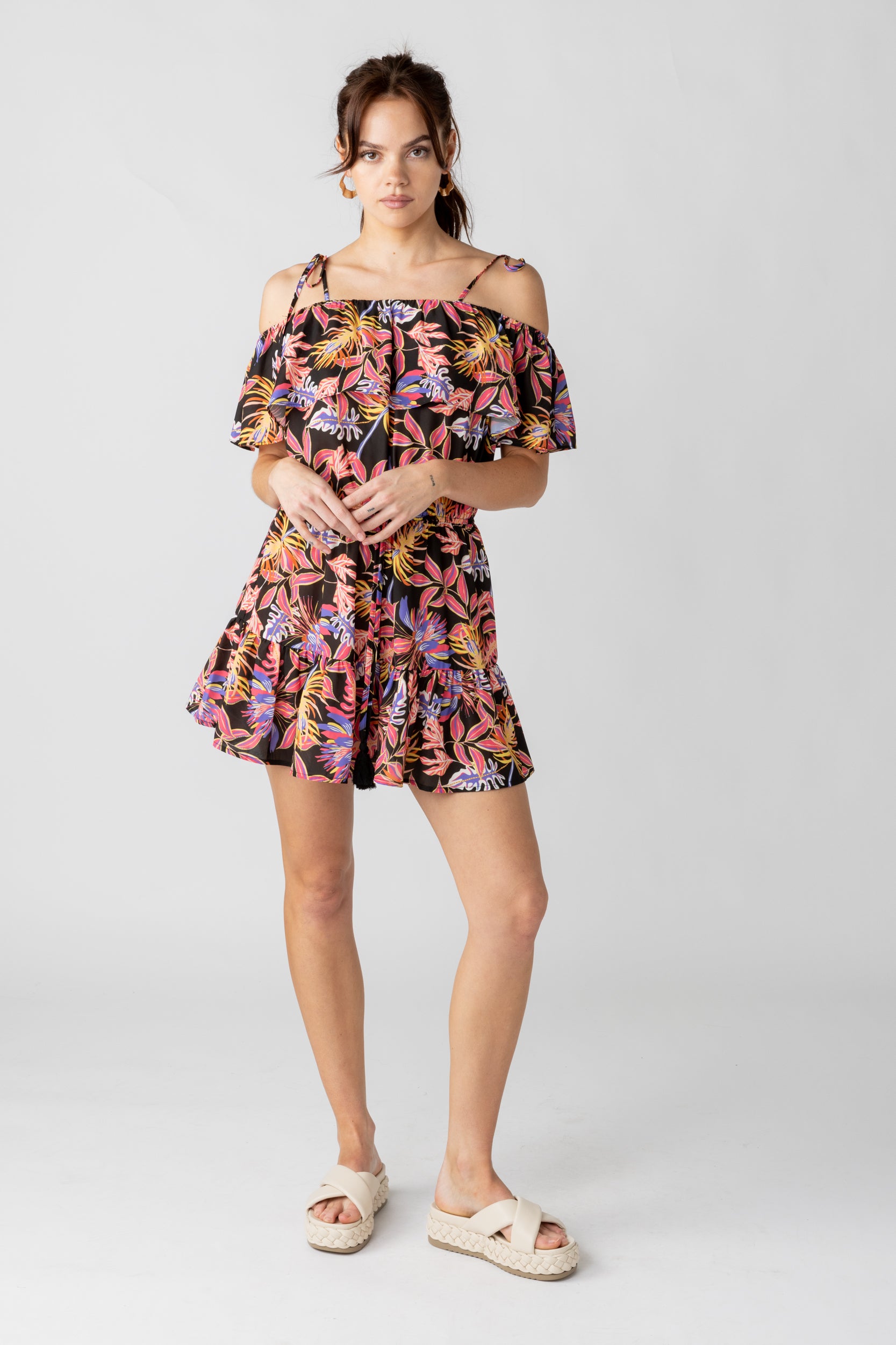 Cora Printed Ruffle Romper - fab'rik