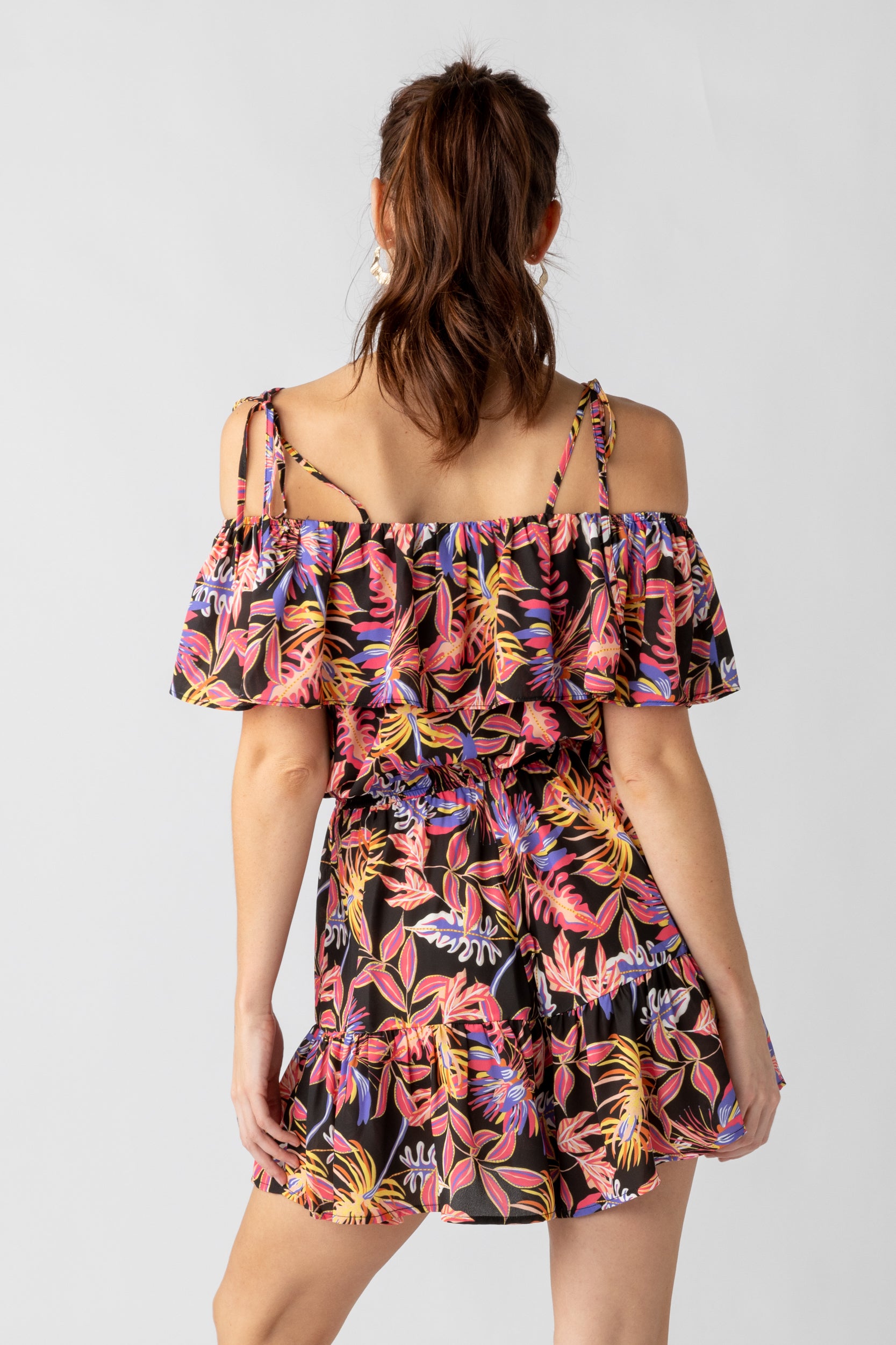 Cora Printed Ruffle Romper - fab'rik