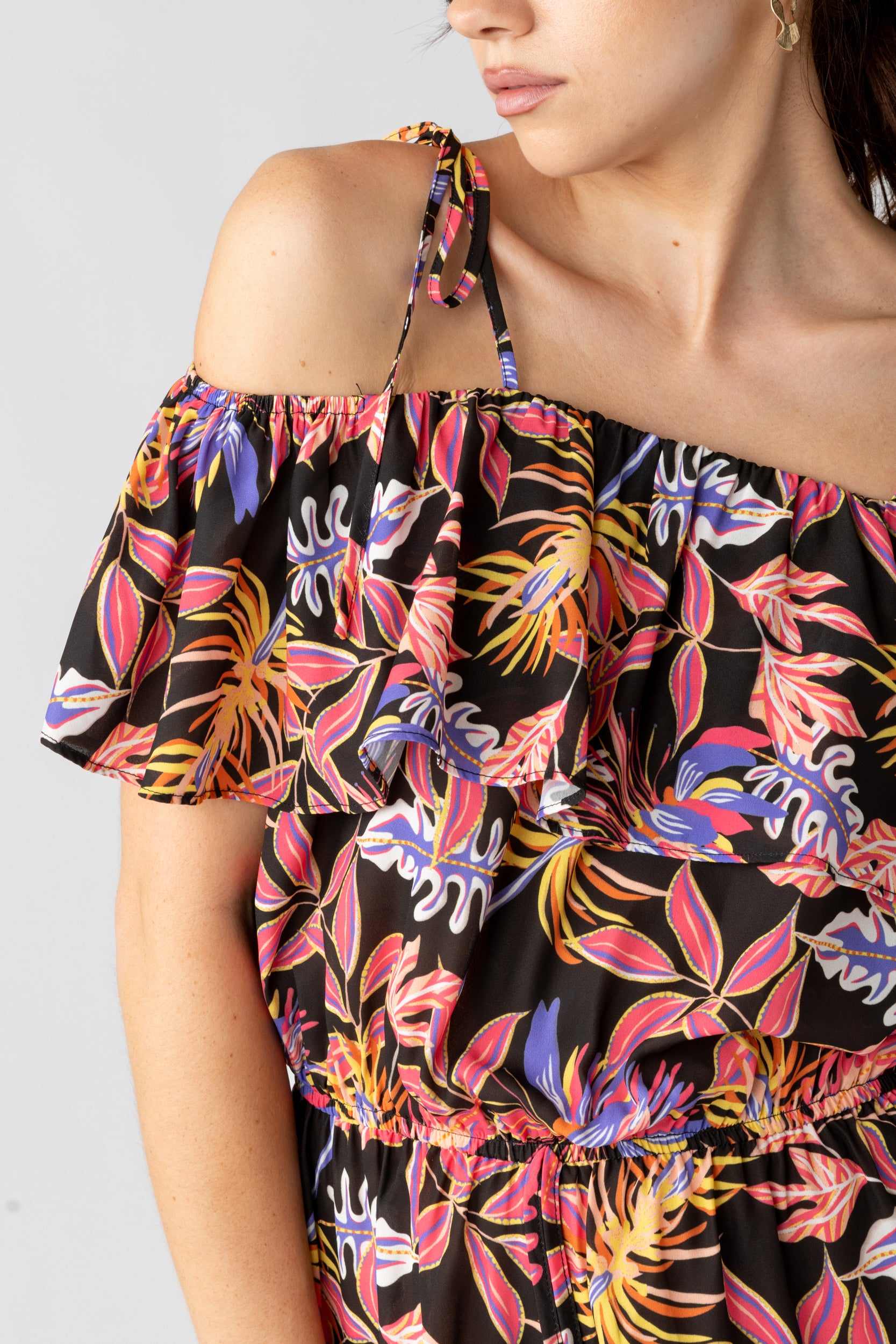 Cora Printed Ruffle Romper - fab'rik