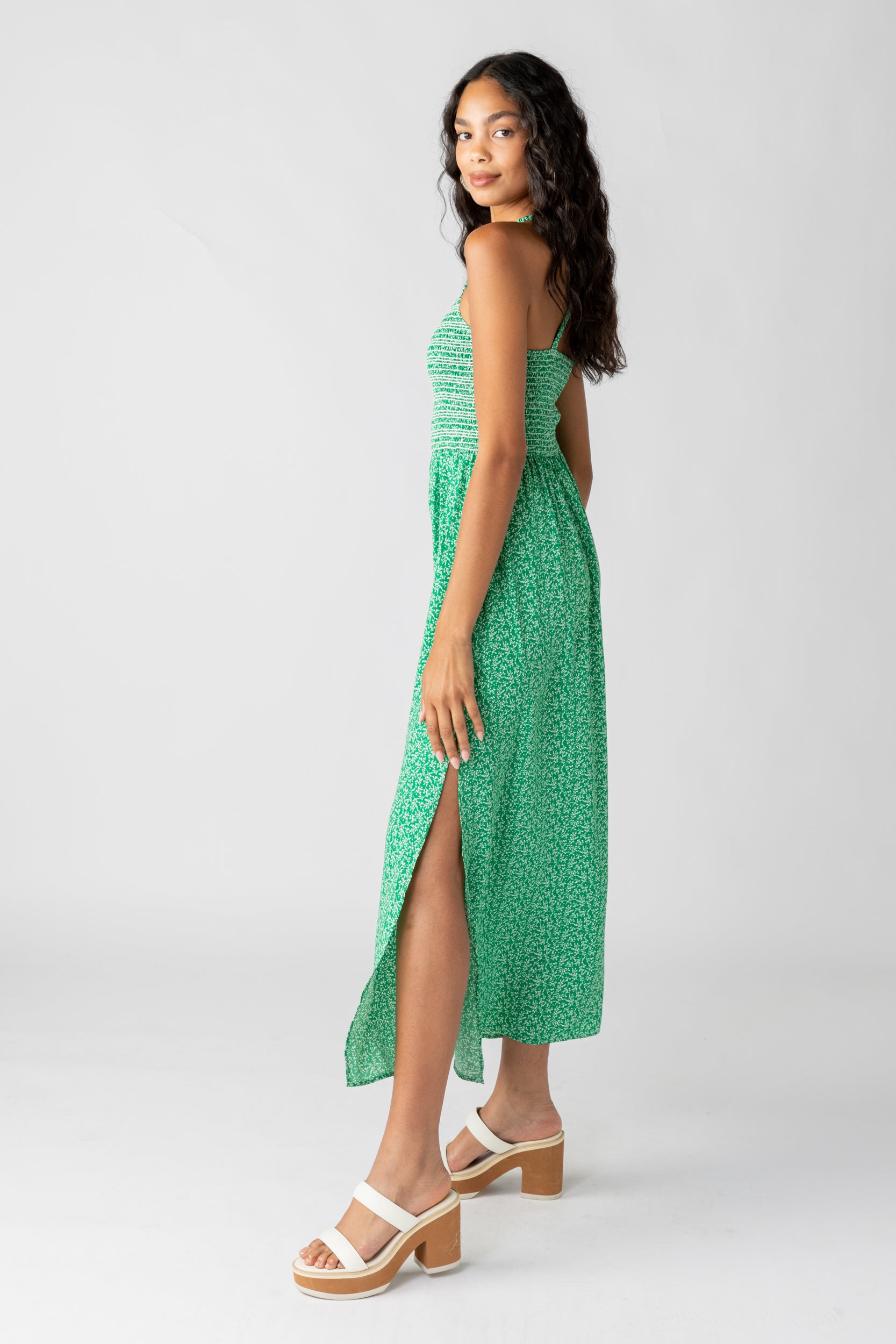 Lyla Smocked Detail Maxi Dress - fab'rik