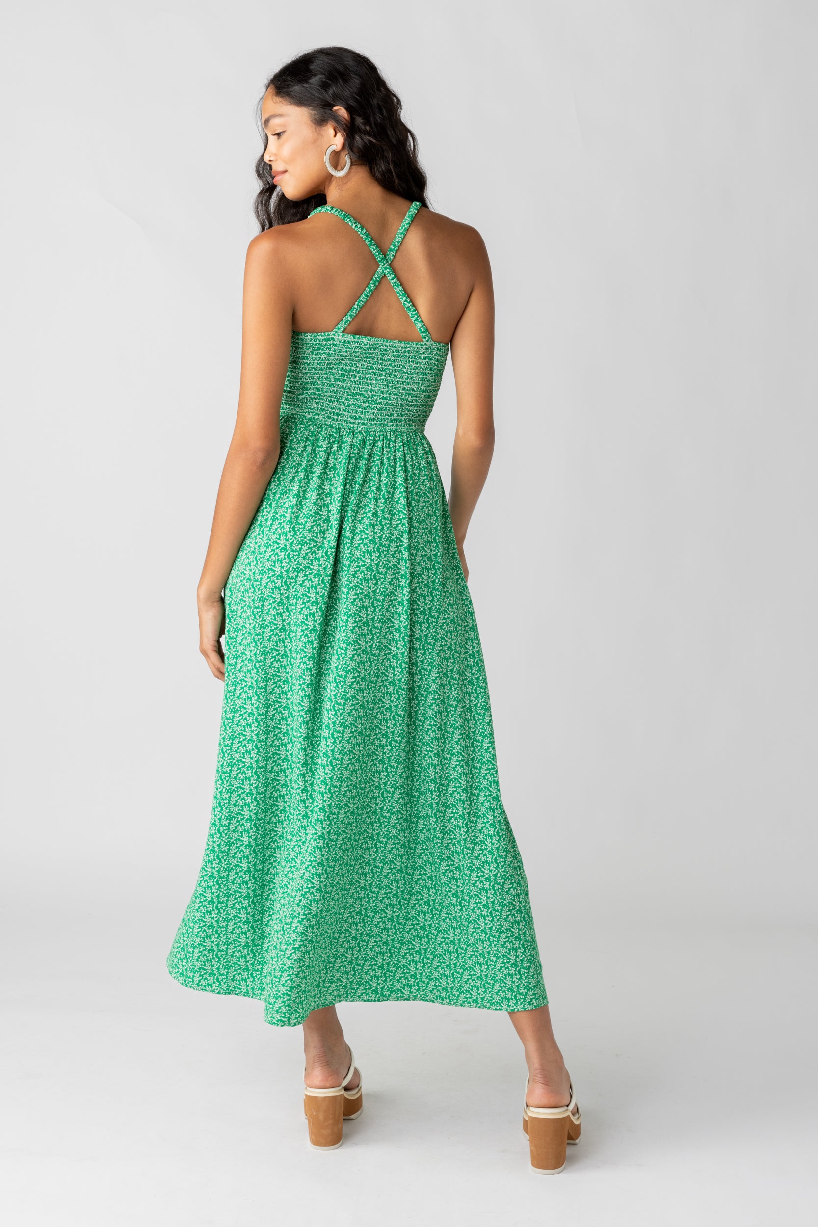 Lyla Smocked Detail Maxi Dress - fab'rik