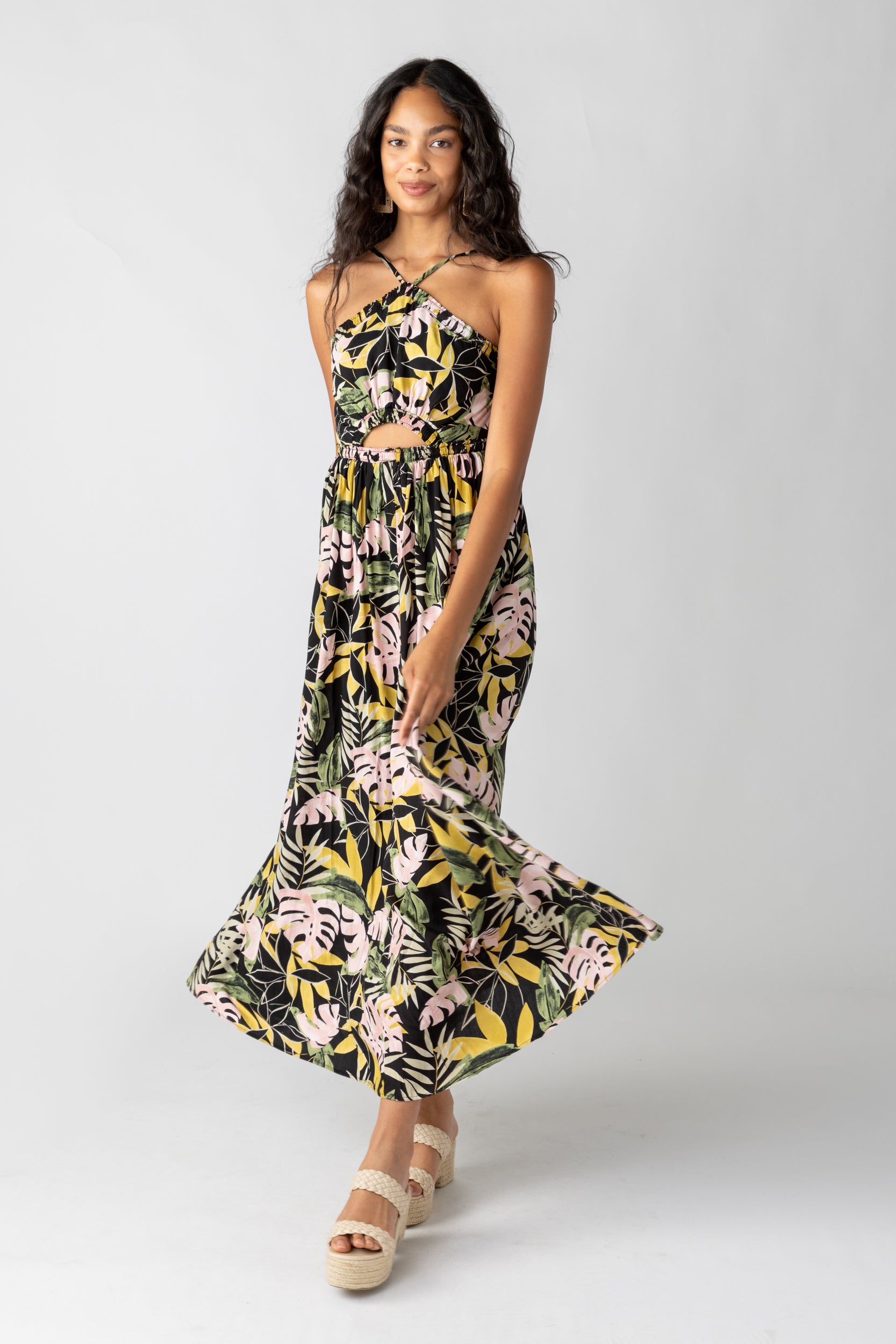 Gwen Cut Out Printed Maxi Dress - fab'rik