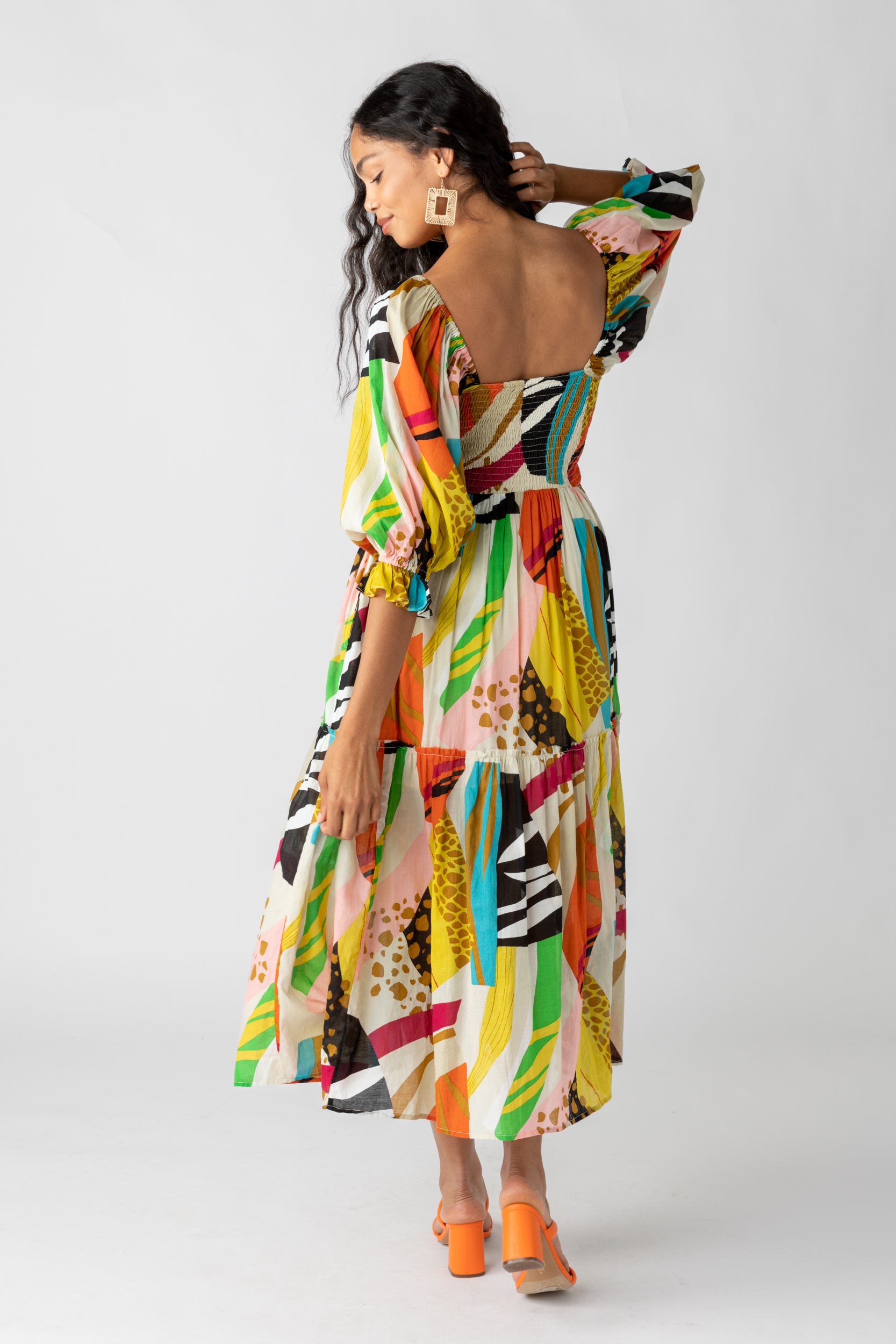 Deanna Abstract Printed Maxi Dress - fab'rik