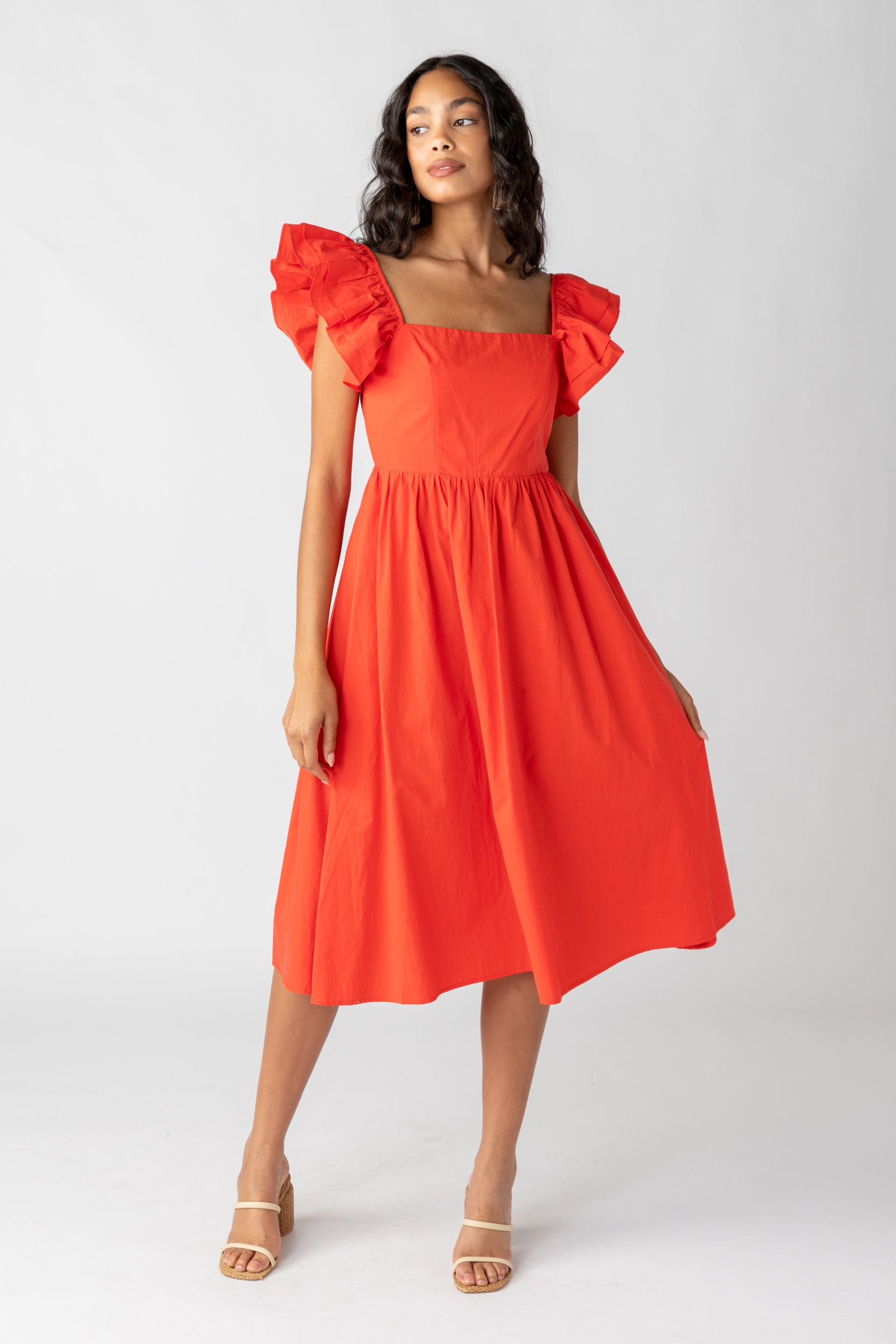 Esme Flutter Sleeve Midi Dress - fab'rik
