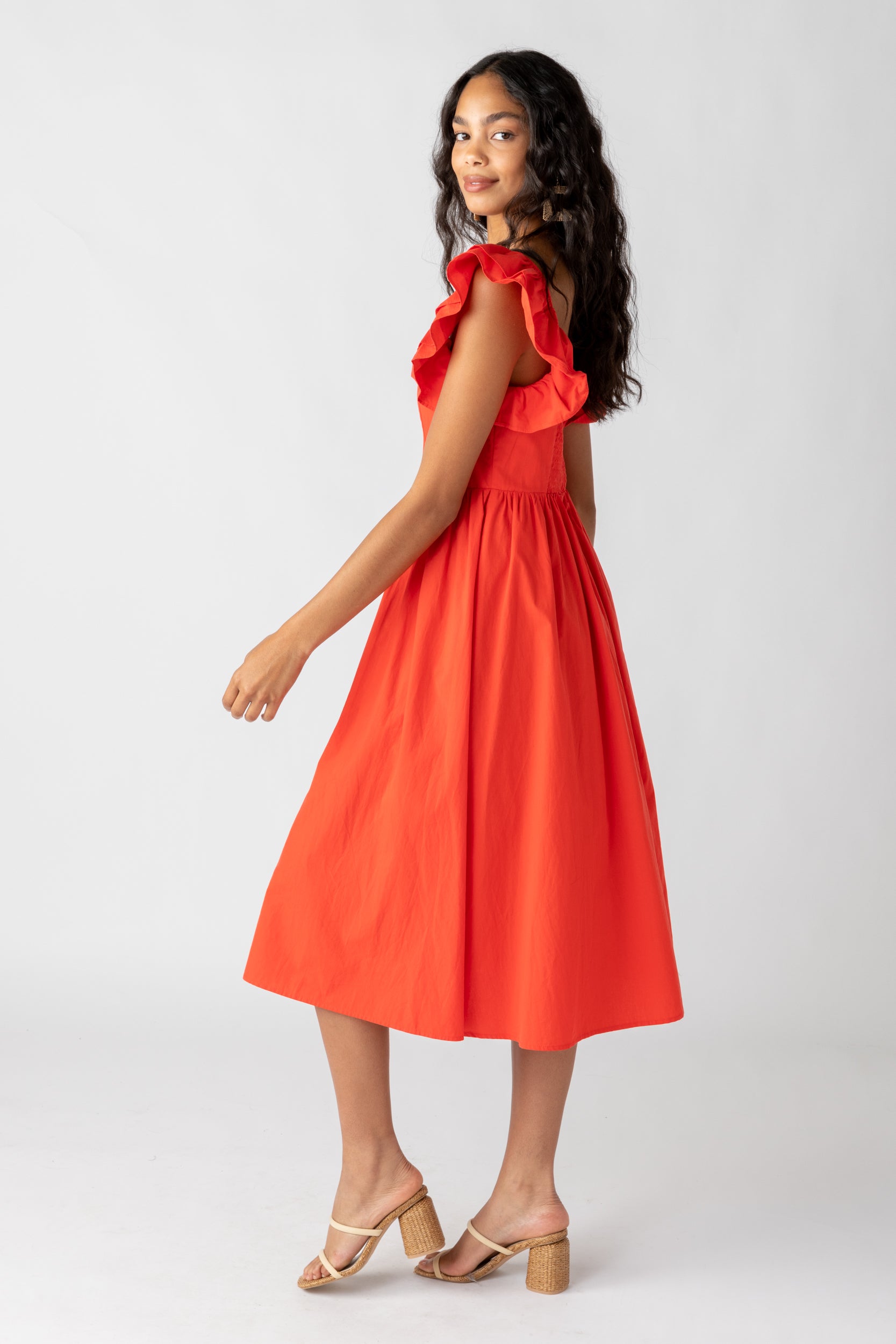 Esme Flutter Sleeve Midi Dress - fab'rik