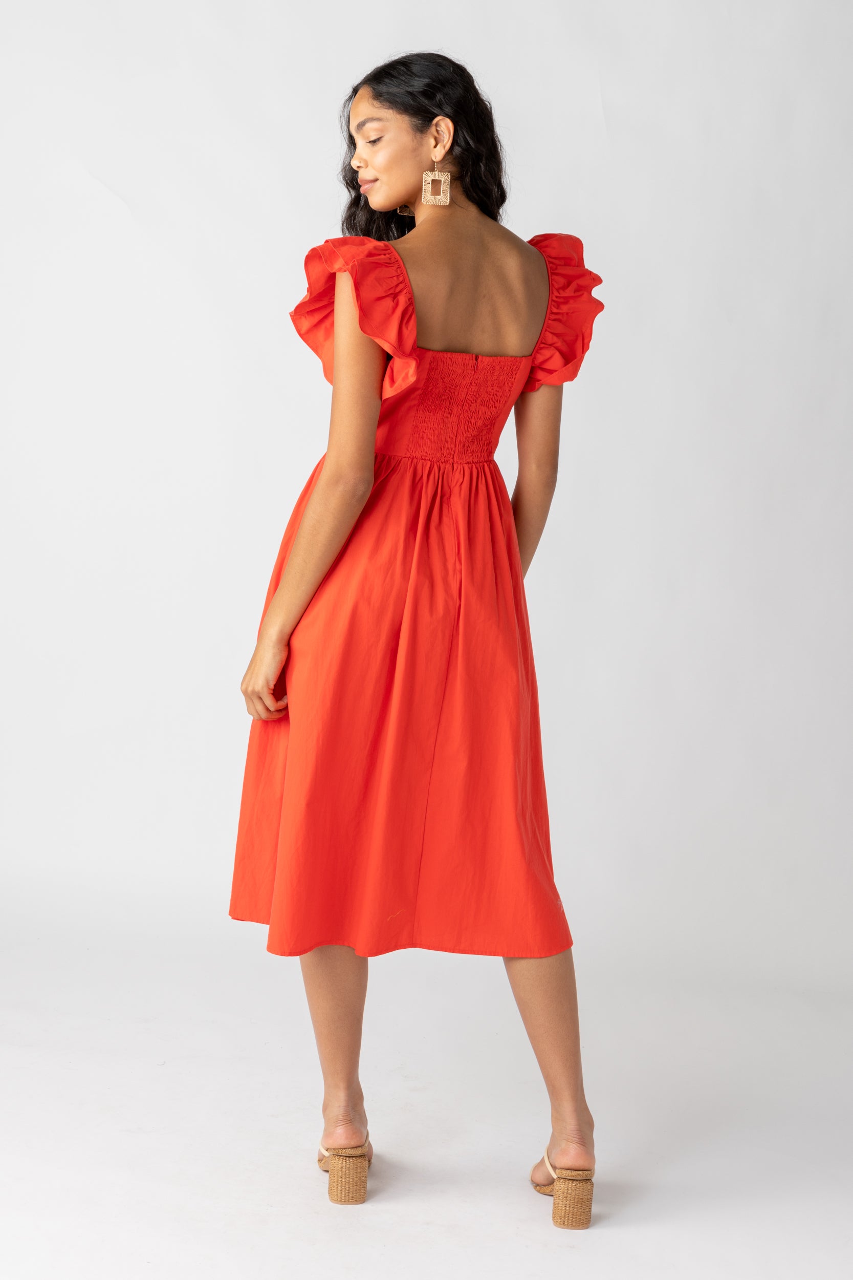 Esme Flutter Sleeve Midi Dress - fab'rik
