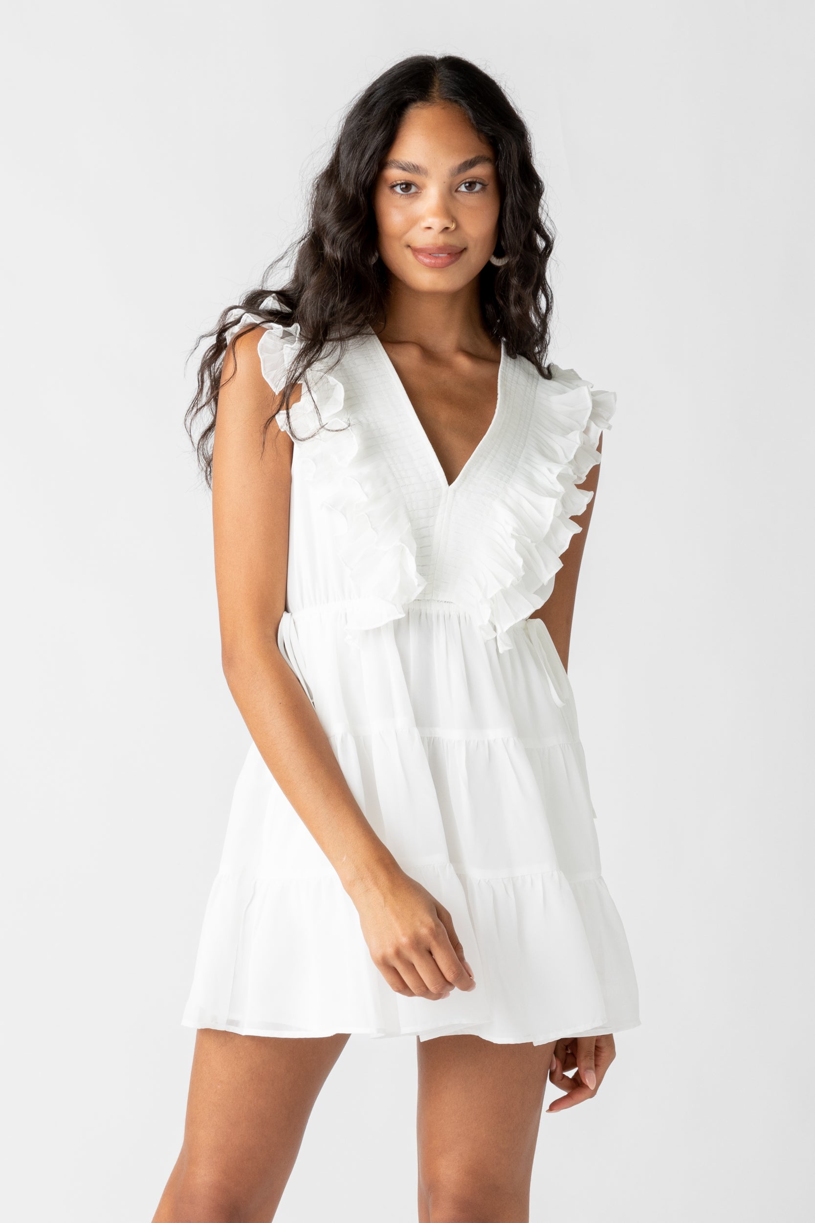 Lottie Ruffled Tiered Mini Dress - fab'rik